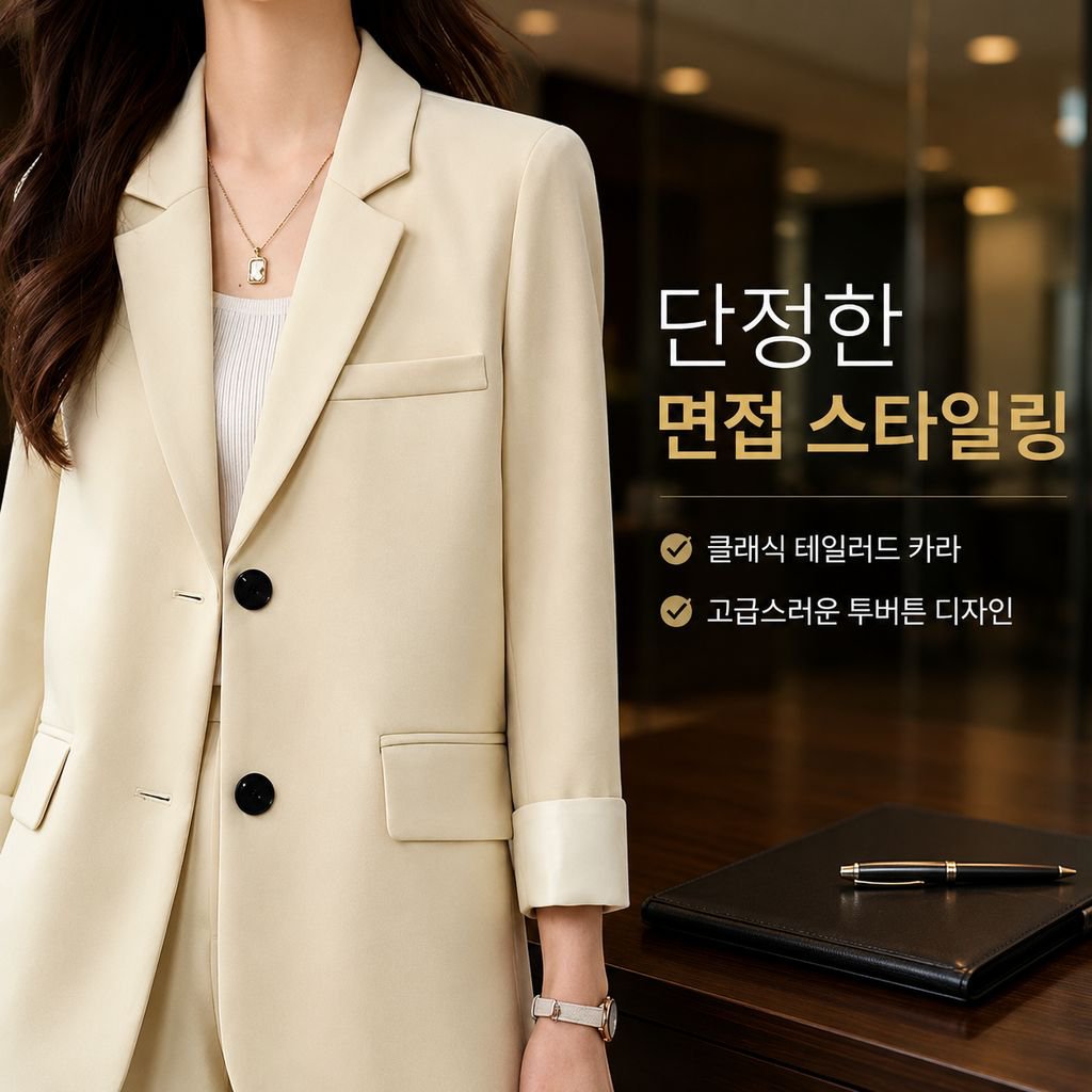 대학생을 위한 고급스러운 분위기의 비즈니스 정장 여성 출근복