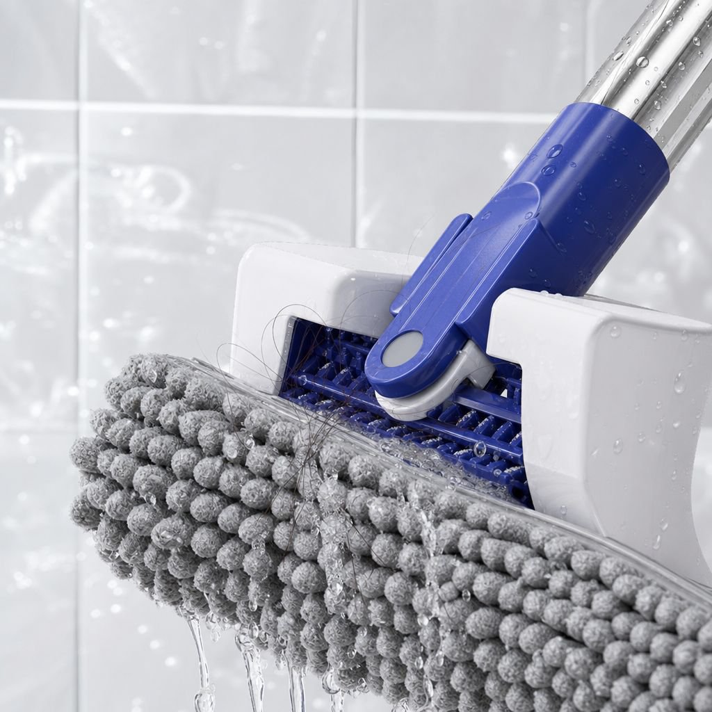 Extendable handle feature of chenille mop