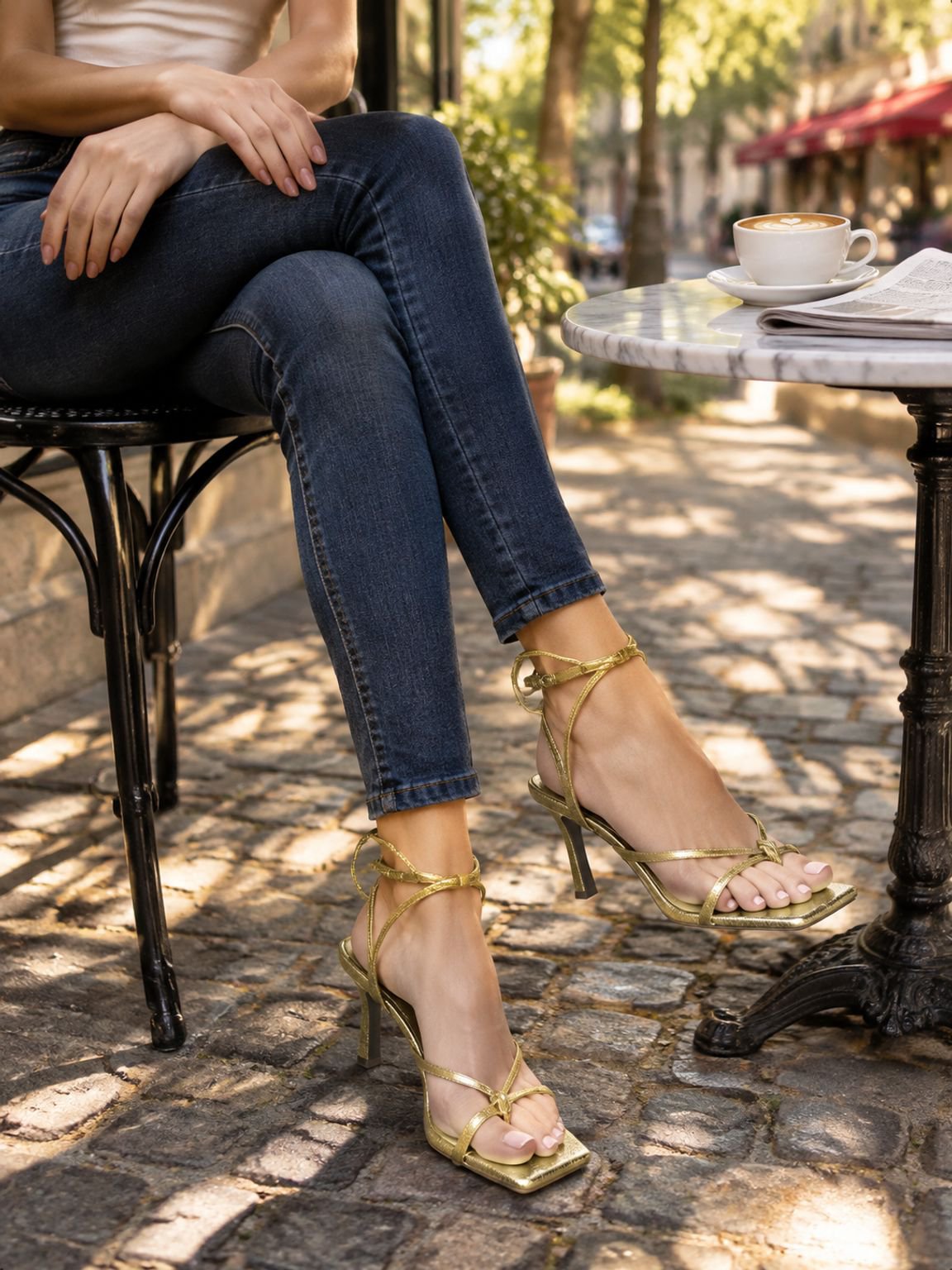  Modische High Heel Zehensandalen 