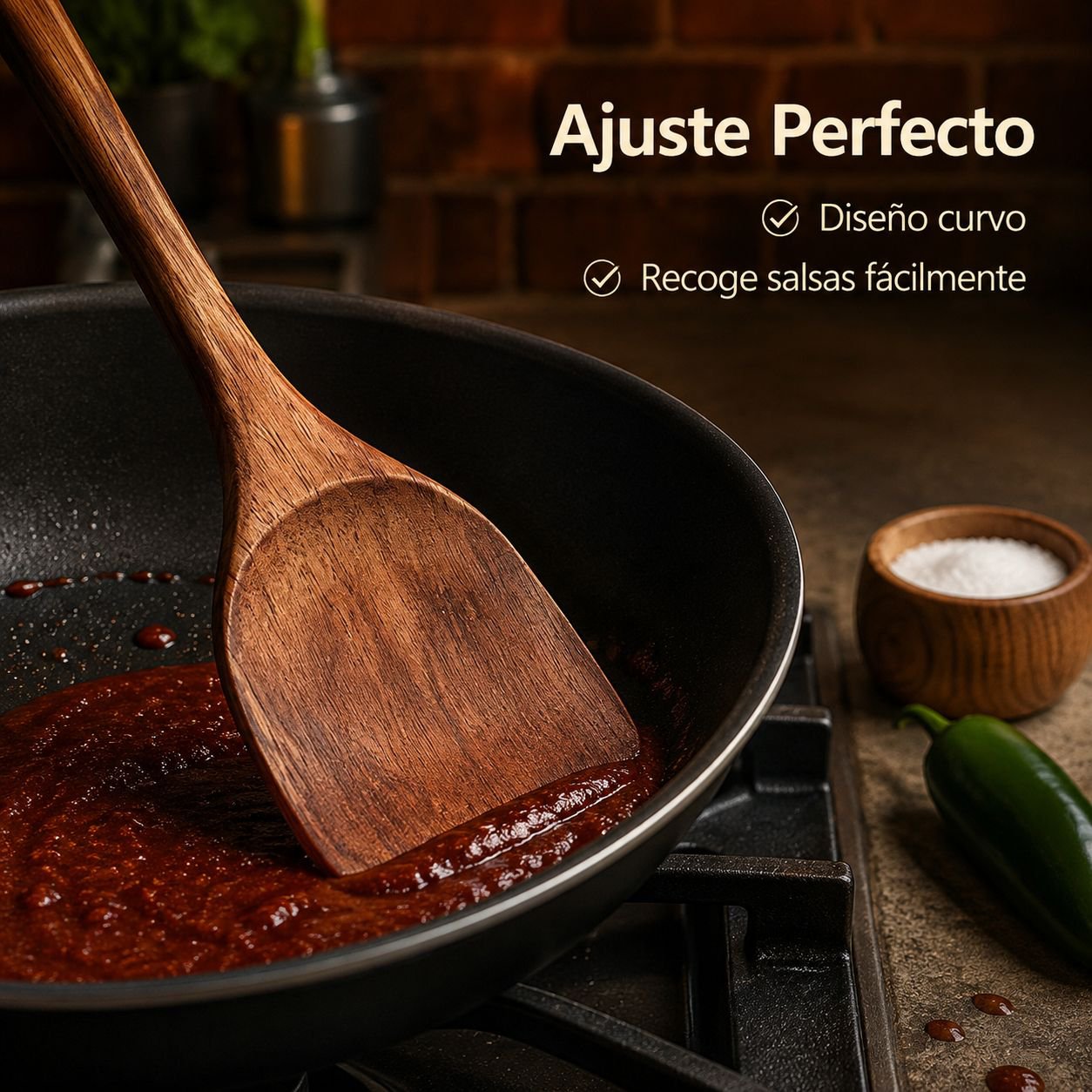 Espátula de madera para cocina