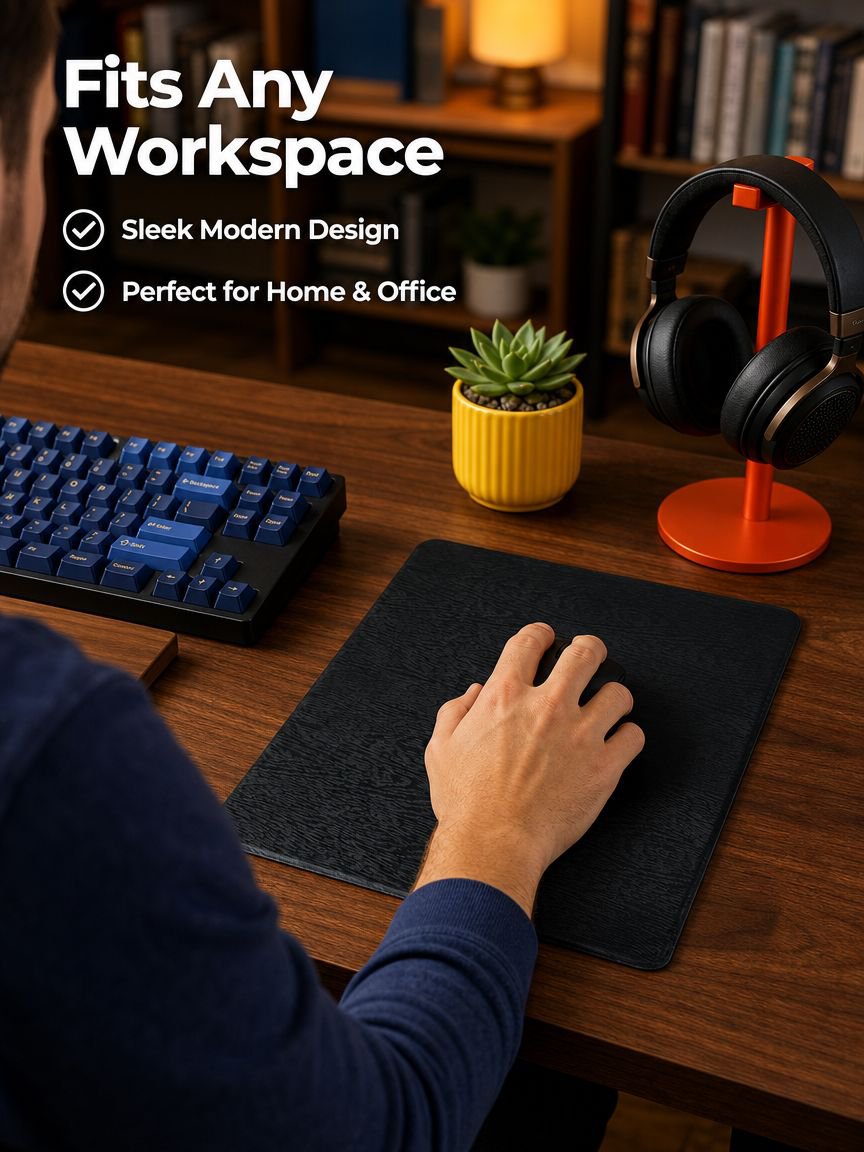 Wood Grain Mouse Pad Hard Waterproof Stain-resistant Anti-static Gaming Mouse Pad