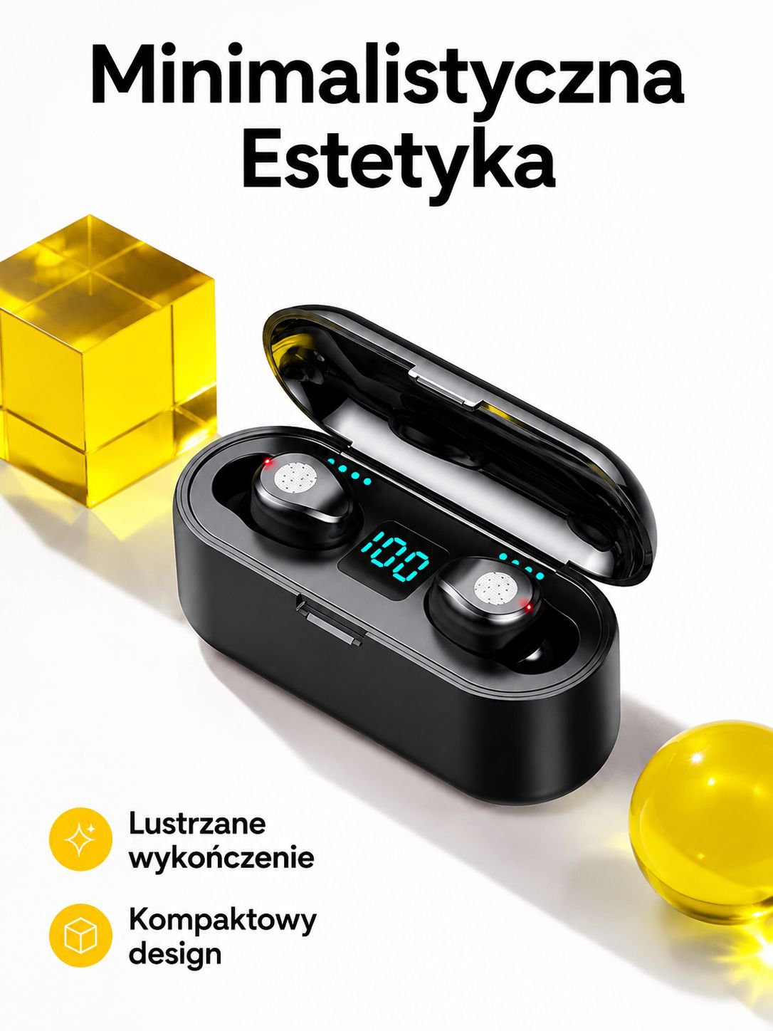Inteligentne bezprzewodowe słuchawki z redukcją szumów – widok produktu