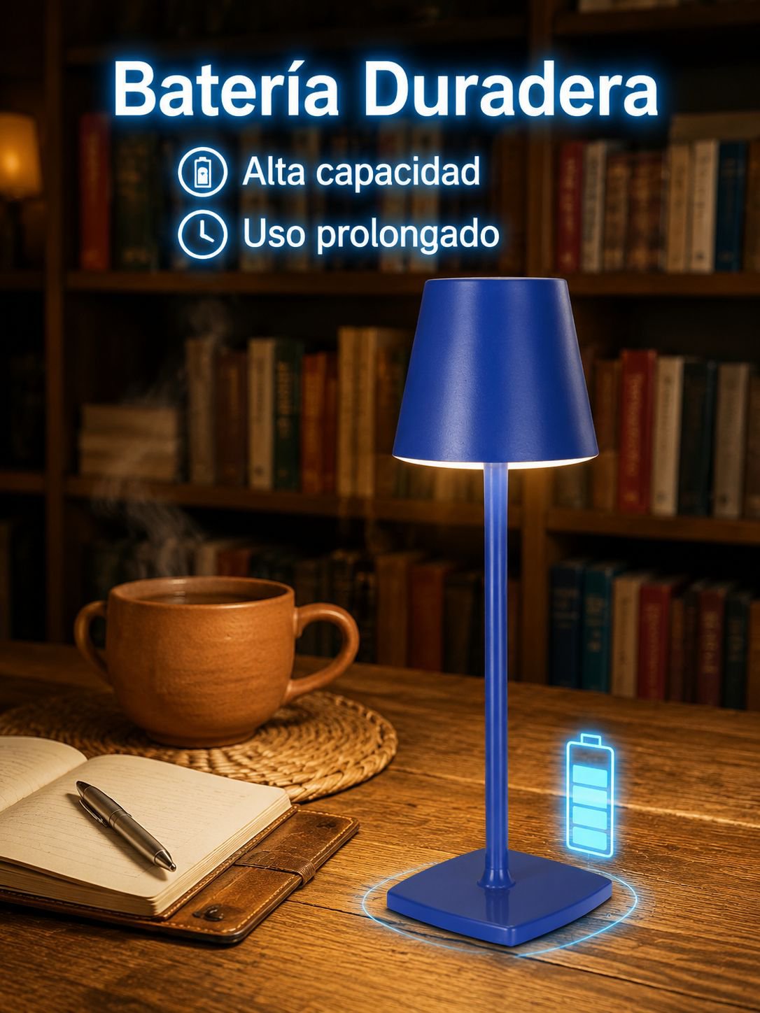 Lámpara de mesa portátil recargable