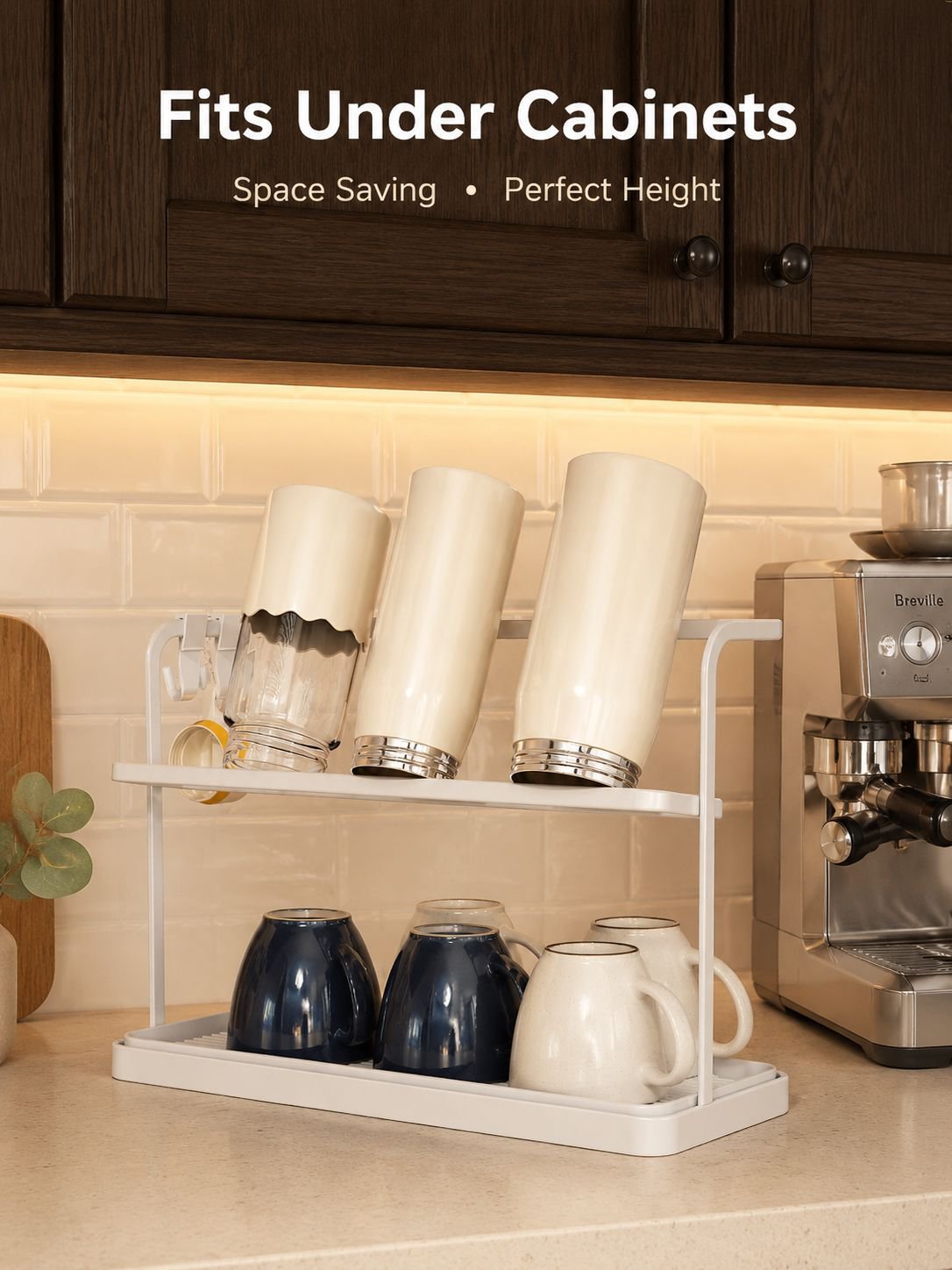 Double layer inverted drip cup holder, tea set, tea cup storage rack