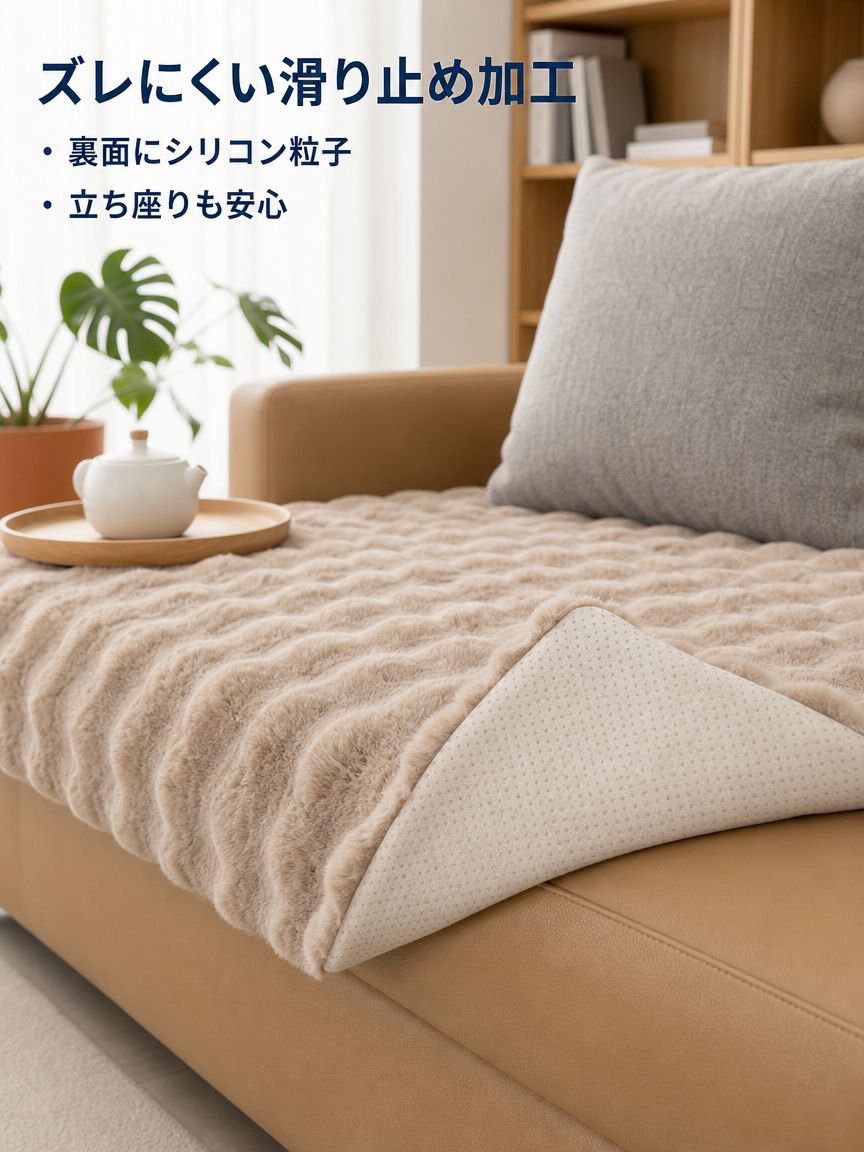 ウサギ毛ソファカバー