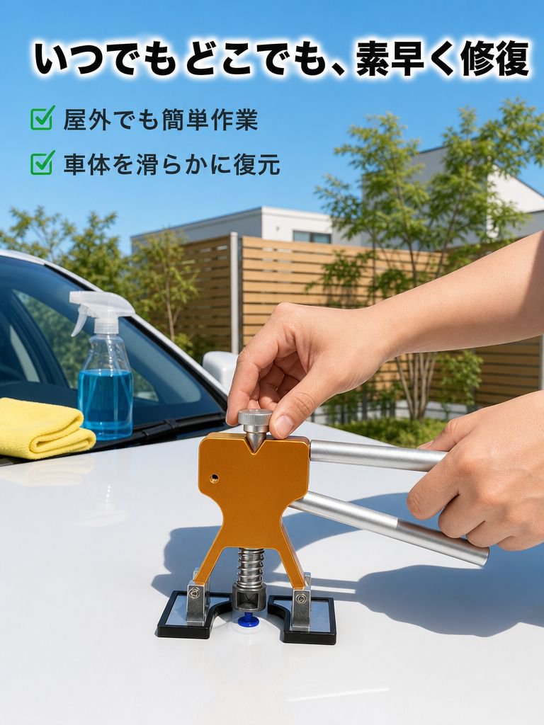 車のへこみ修理ツール 車体板金プーラー へこみ・凹み・ひょう害修復セット