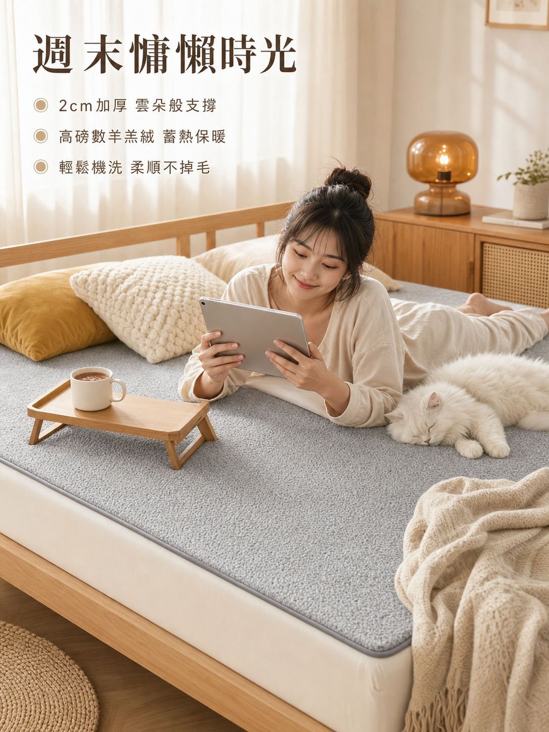 加厚羊羔絨舒适床垫