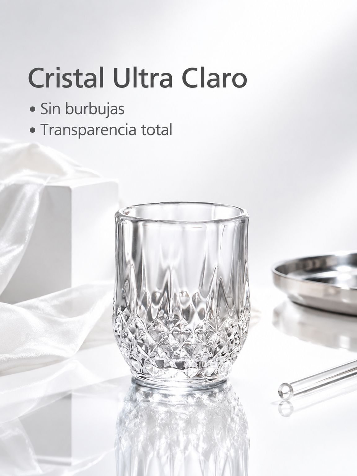 Vaso de whisky con acabado decorativo de diamante