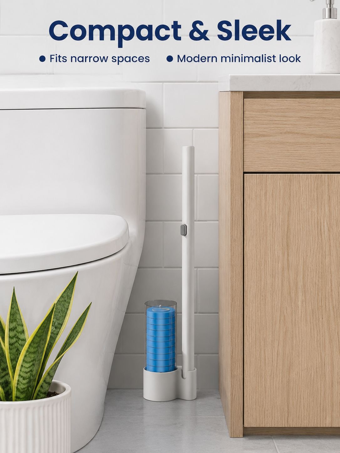 Portable disposable toilet brush