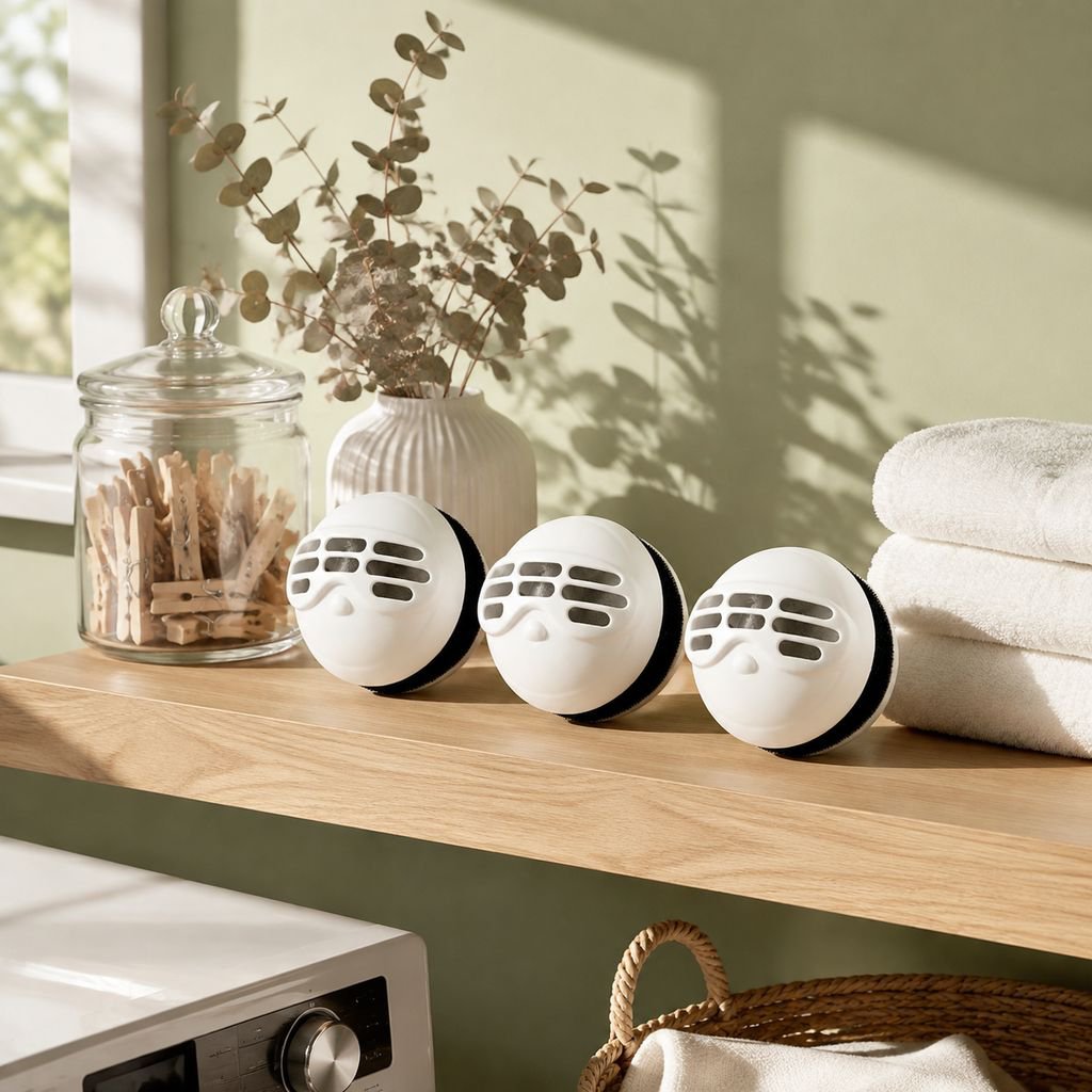 Set of laundry balls for pet hair and lint removal