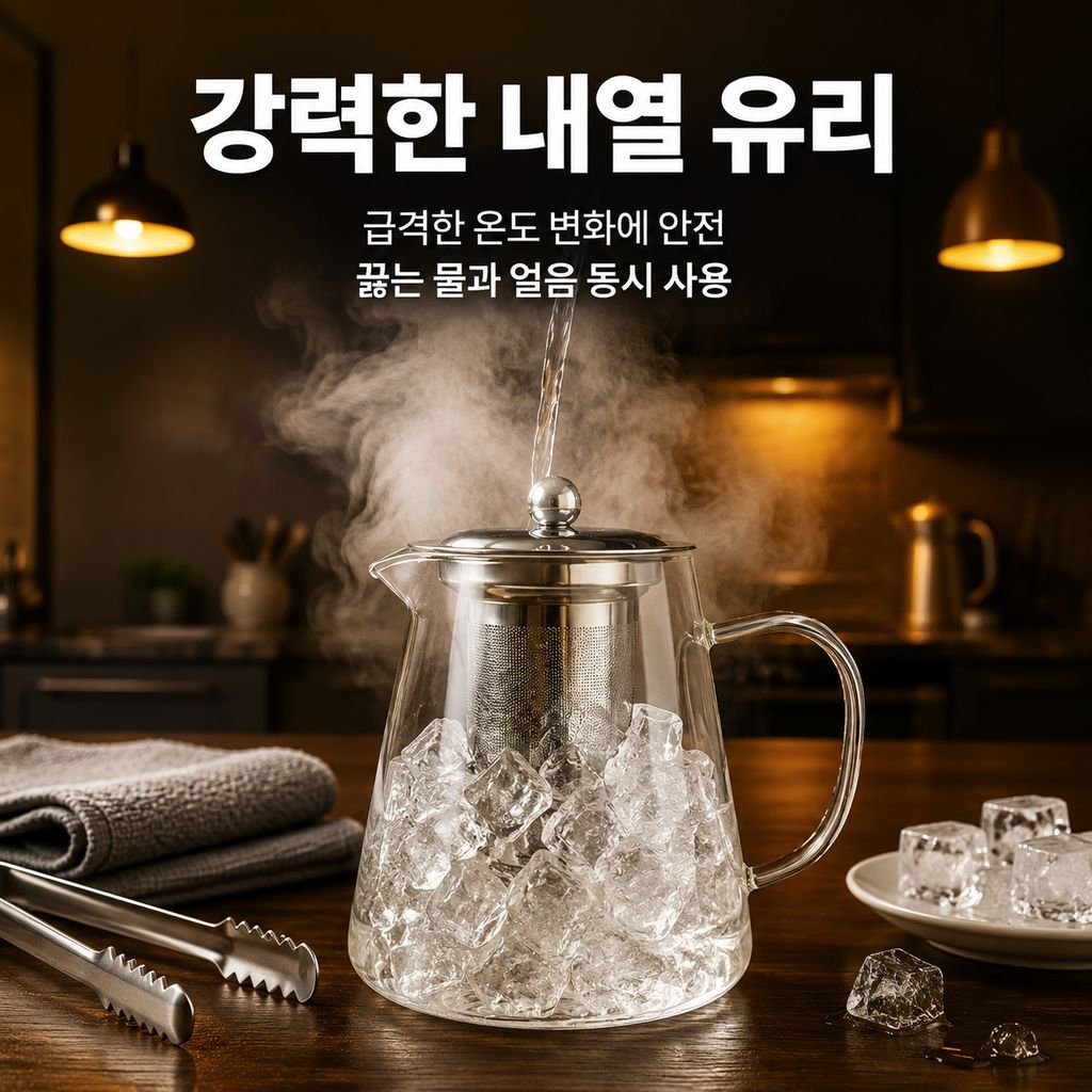 고붕규산 유리 티포트