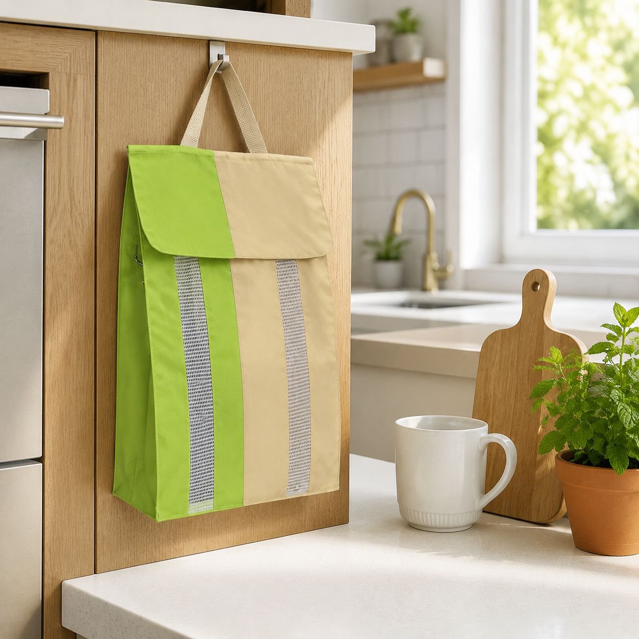 Wall-Mounted Large Garbage Bag Organizer, Convenient Sorting, Large Capacity