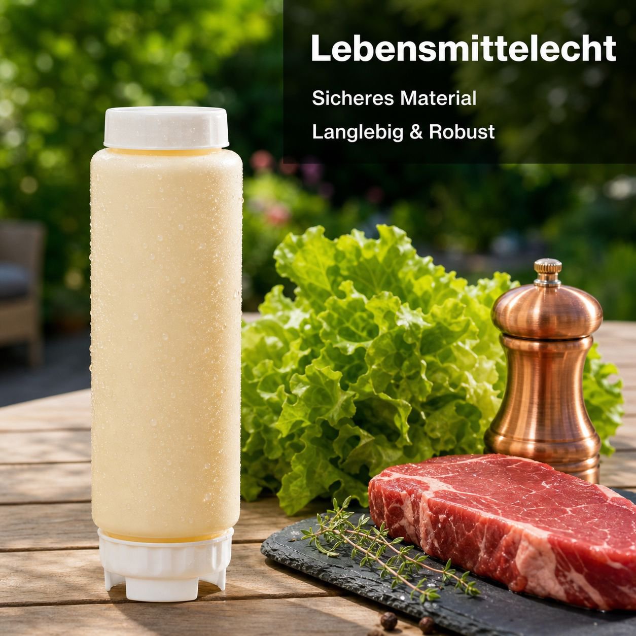Doppelköpfige auslaufsichere Quetschsoßenflasche