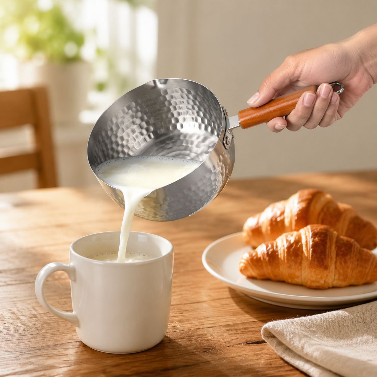 Multi-Piece Heavy Hammer Pattern Durable Uncoated Pot Set