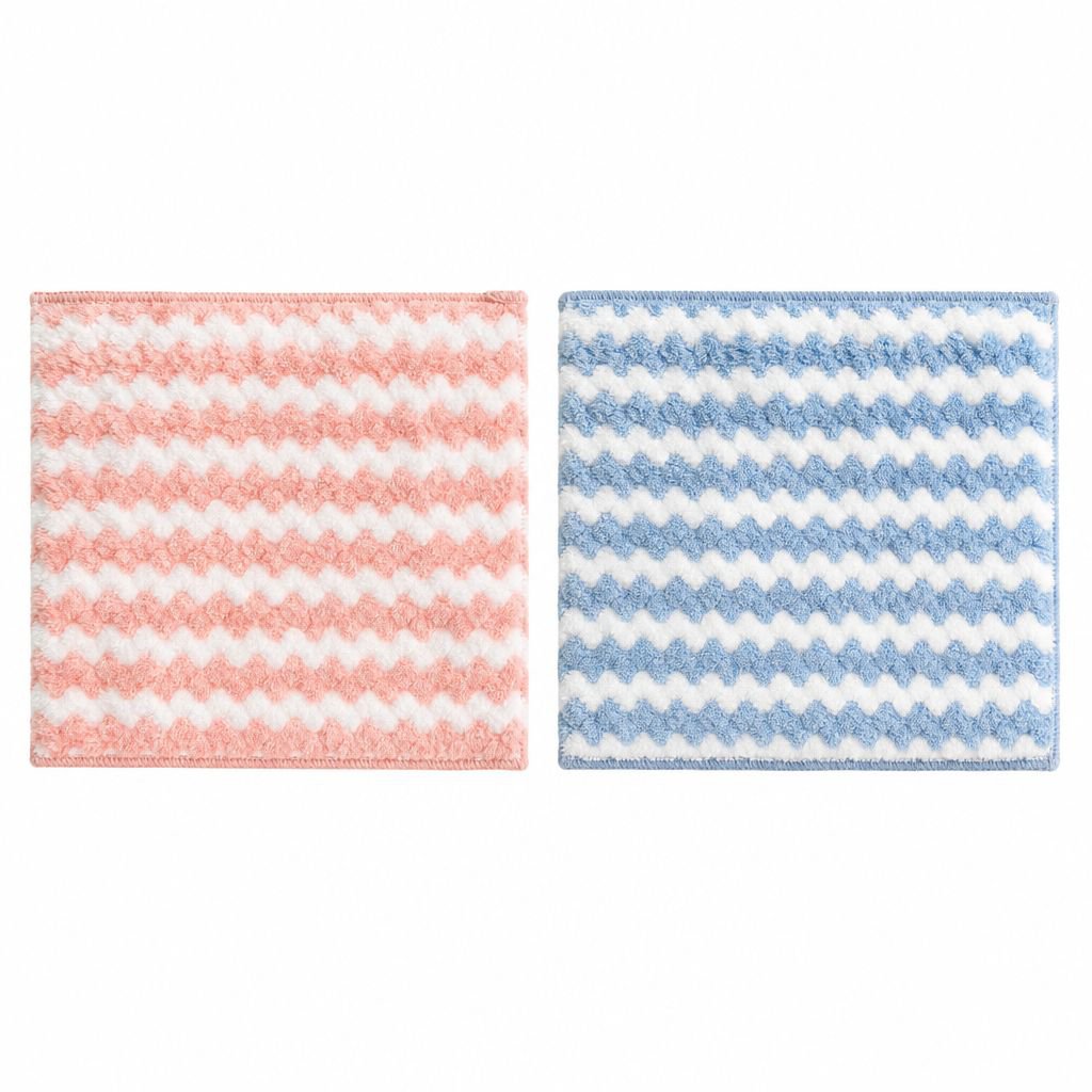 Cationic Water Ripple Thick Coral Fleece Cleaning Rag