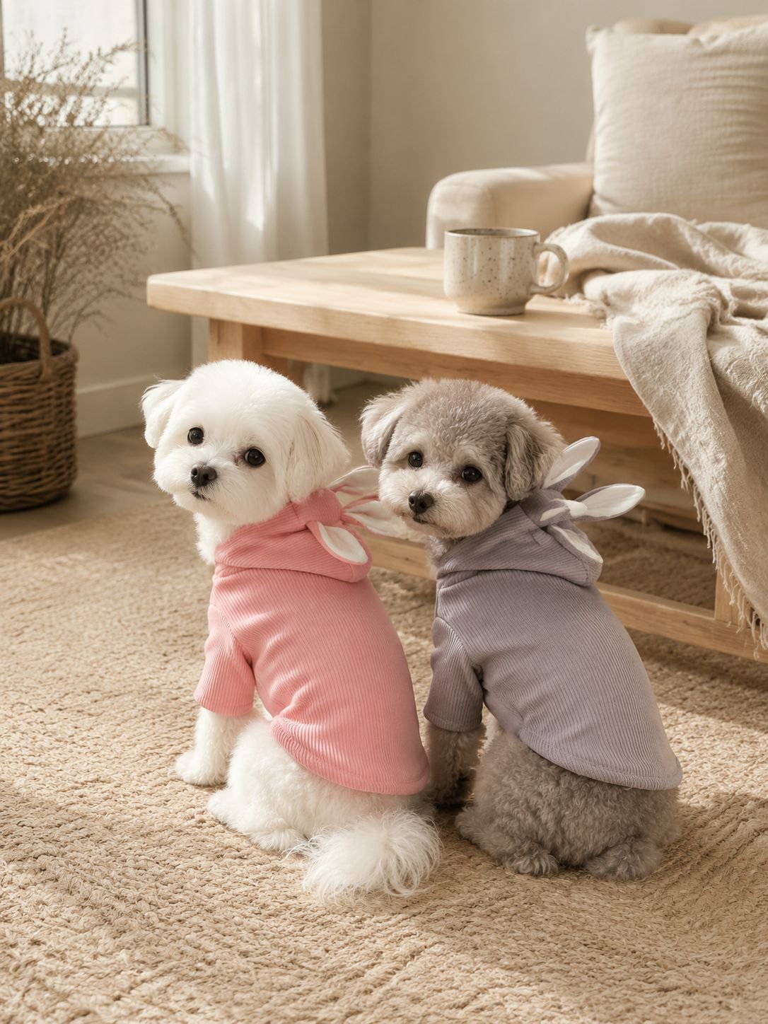 Hasenohren-Sweatshirts für Hunde, Bichons, Teddy-Hunde, Katzen-Haustierkleidung, Herbst-, Winter-, F