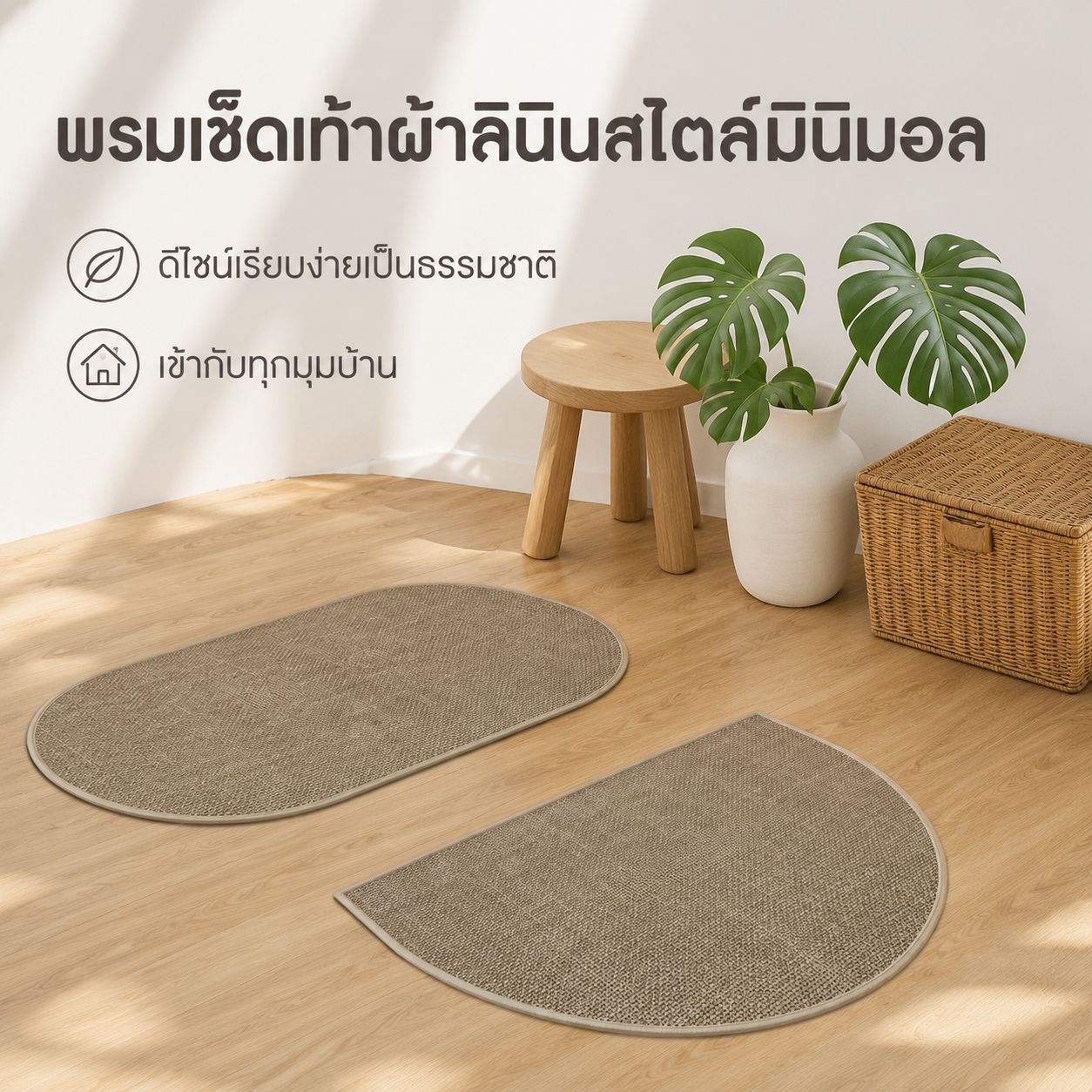 พรมปูพื้นประตูห้องน้ำกันเปื้อนและกันลื่น