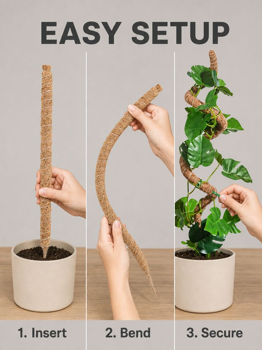 Creative Monstera Support Pole and Fixed Holder for Pothos