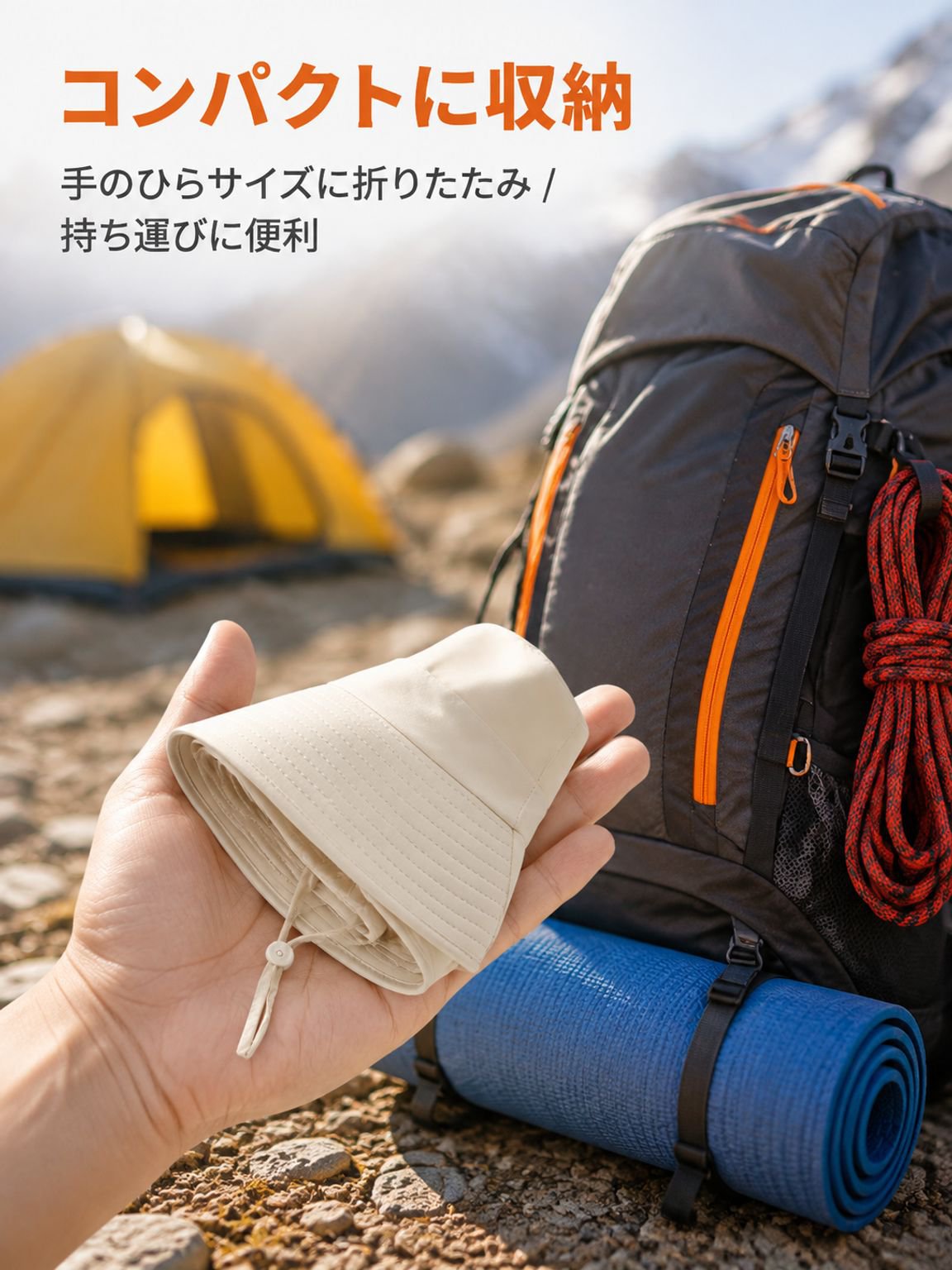 軽量通気性登山用サンハット