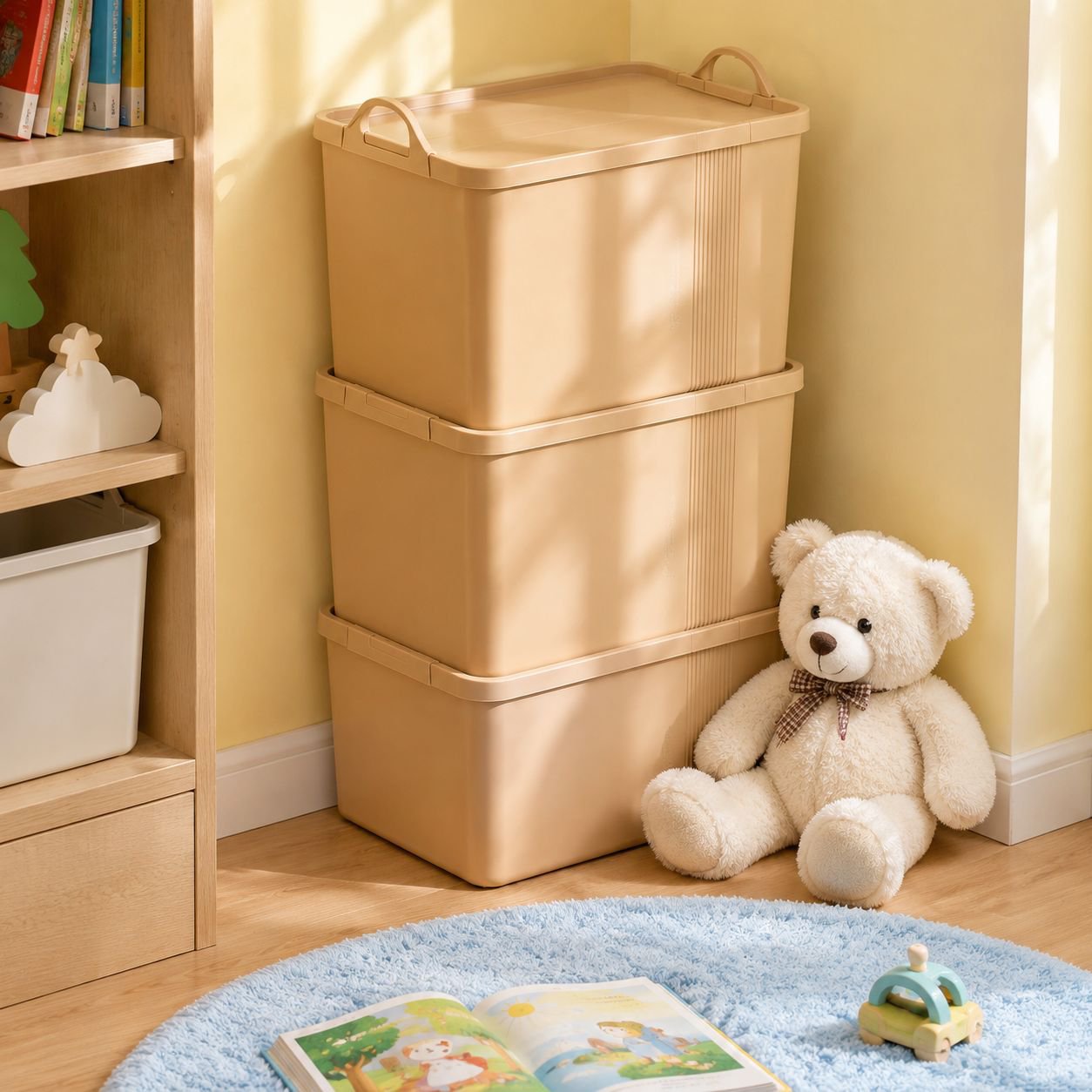 Portable Large-capacity Storage Bin for Clothes and Toys