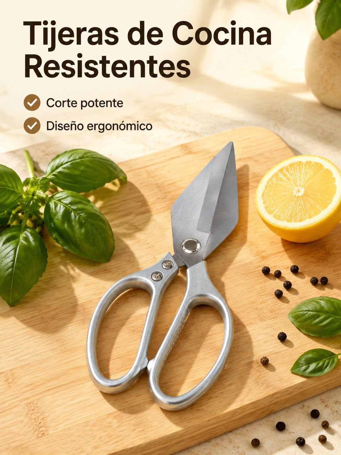 Tijeras de cocina de cabeza grande reforzadas, multifuncionales, para cortar huesos de pollo