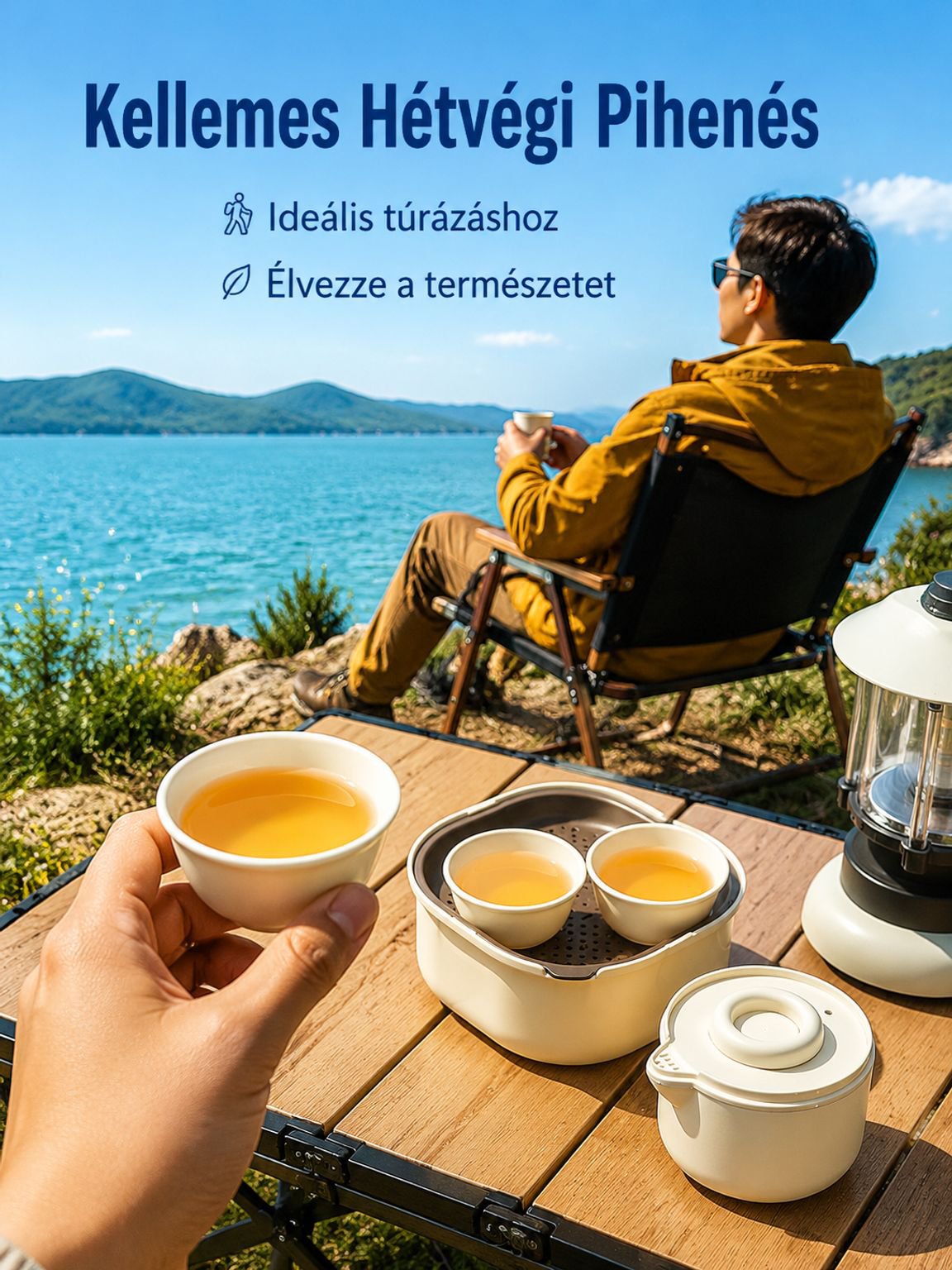Hordozható kültéri teáscsésze