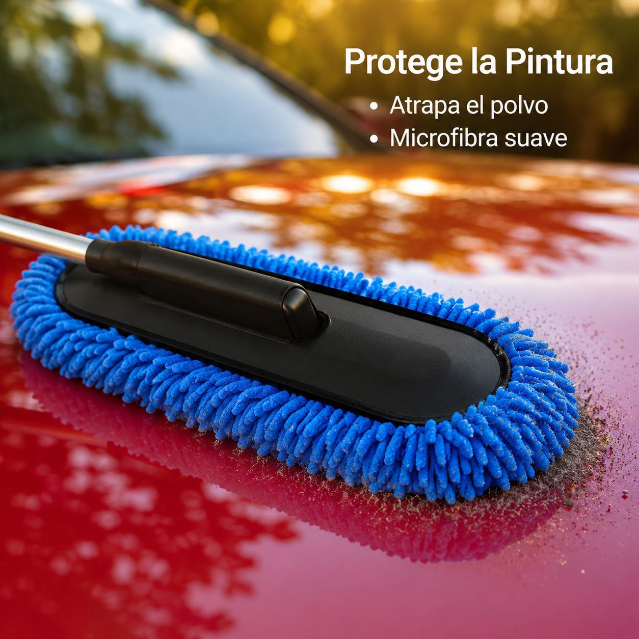 Cepillo de limpieza de coche con mopa de cera telescópica