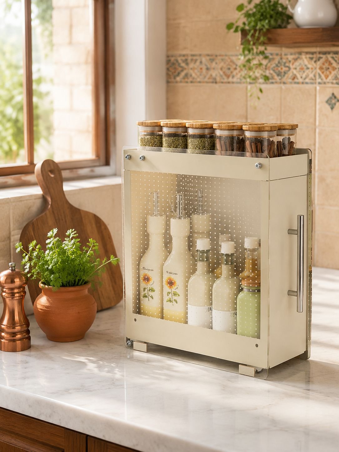 Estante de almacenamiento de especias extraíble para cocina, estante de almacenamiento de pared para