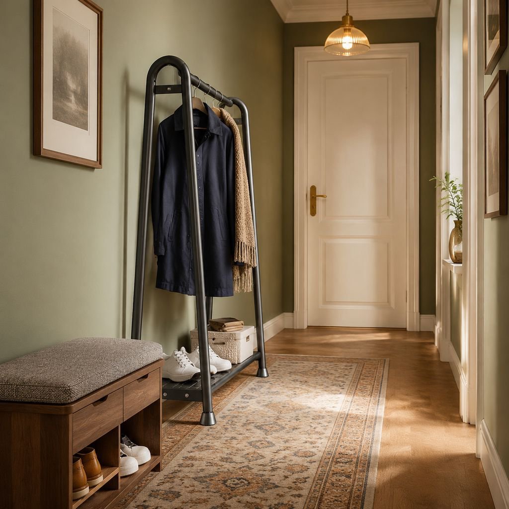 Easy-to-move floor clothes organizer