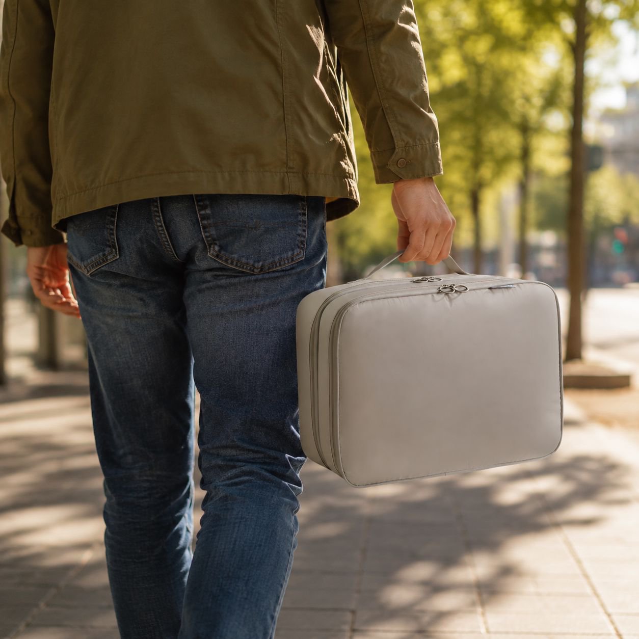 Spacious three-layer shoe storage bag for travel