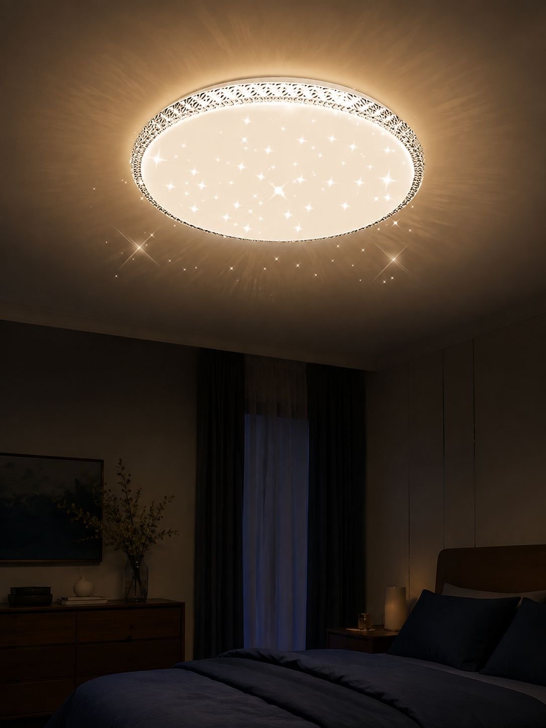 Luz de techo simple y elegante para dormitorio moderno