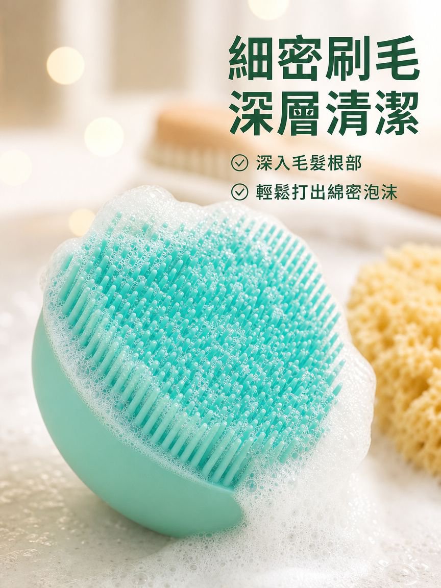 寵物洗澡矽膠刷按摩清潔