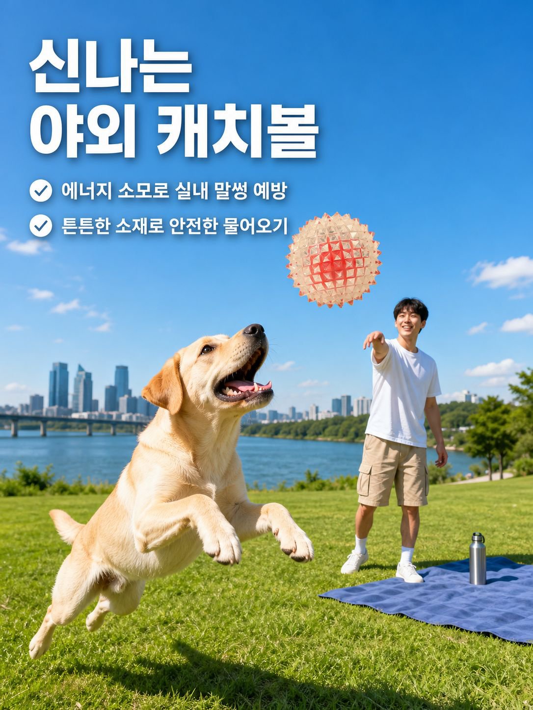 중대형견용 튼튼한 탄성 스파이크 볼 장난감