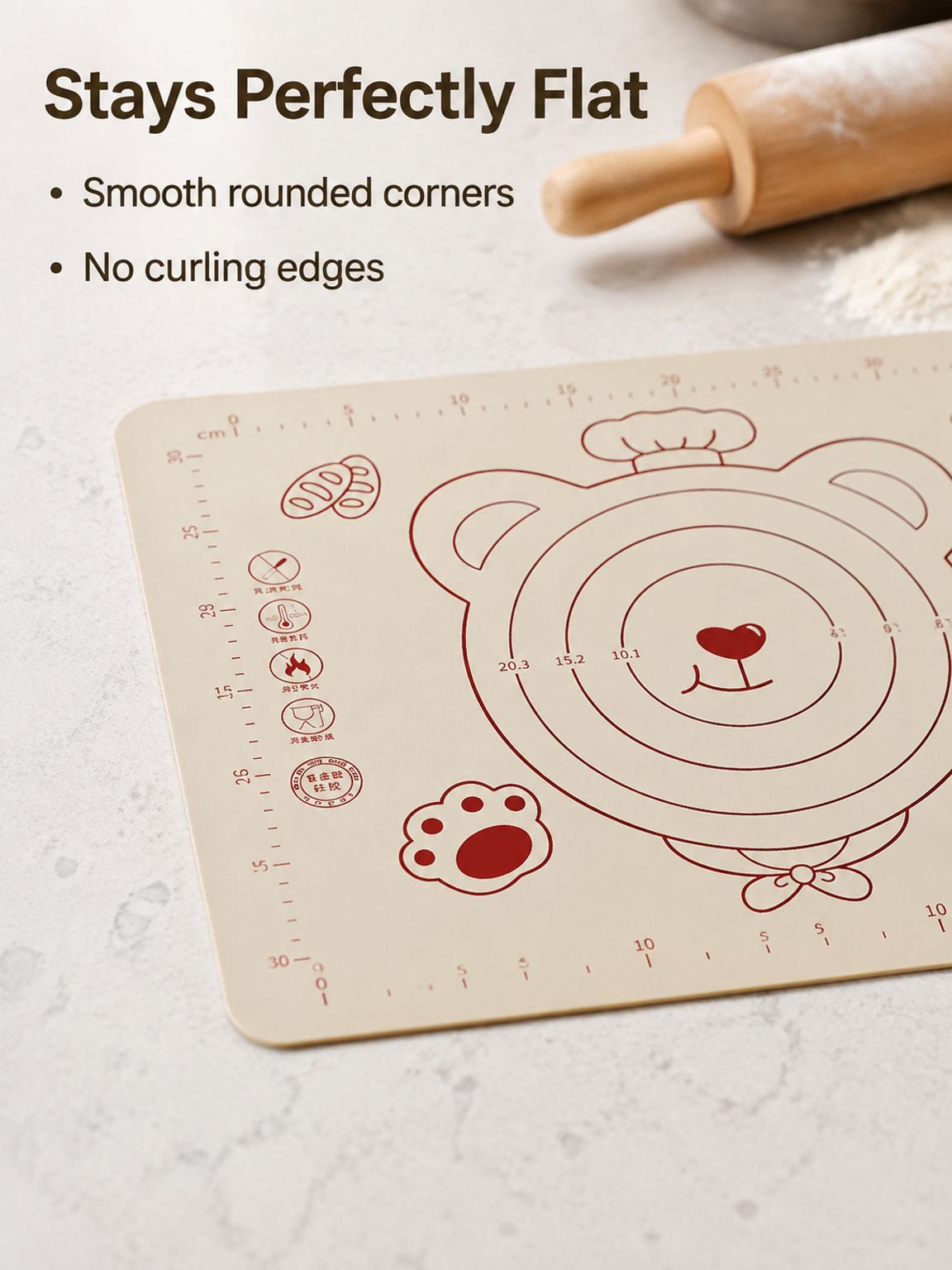 Multipurpose pastry and baking preparation mat