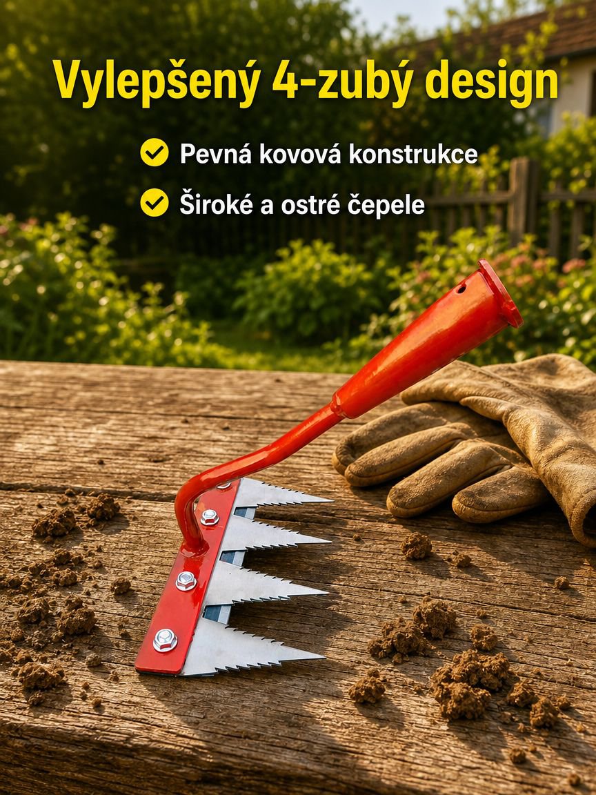 Zahradní zubaté hrábě s zesílenou čepelí