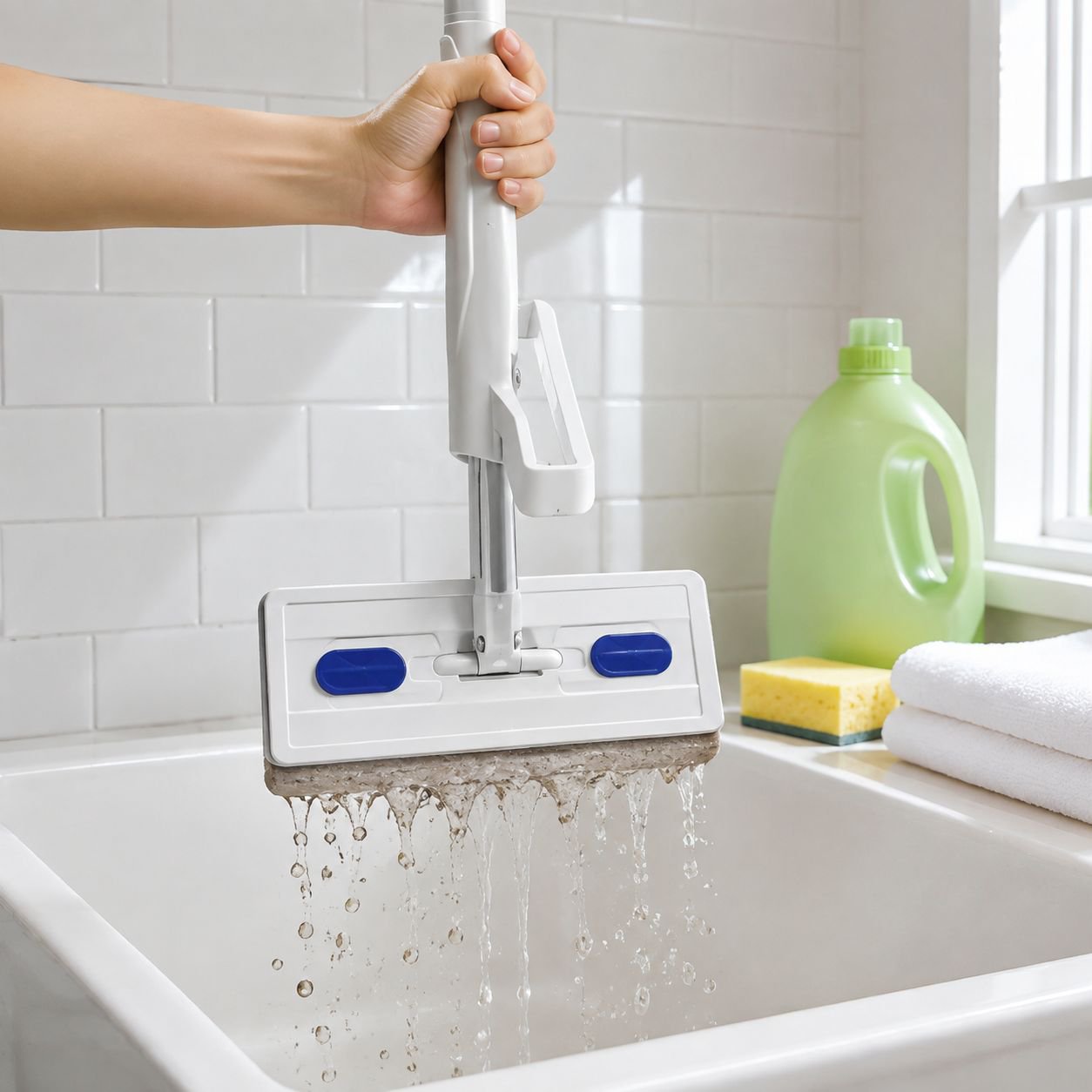 Effortless floor cleaning with hands-free mop