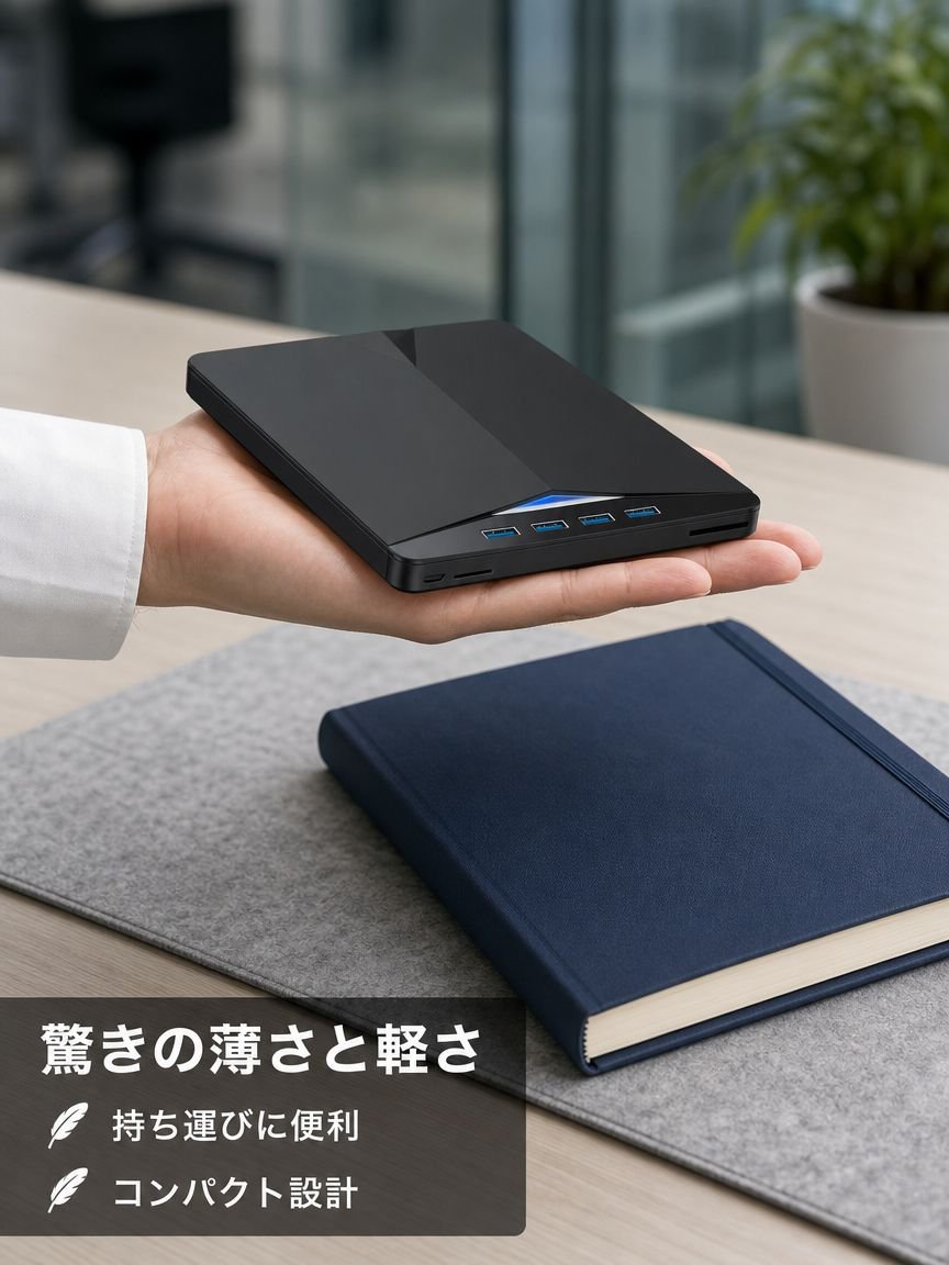 ポータブル外付け光学ディスクドライブ 多機種対応 簡単操作
