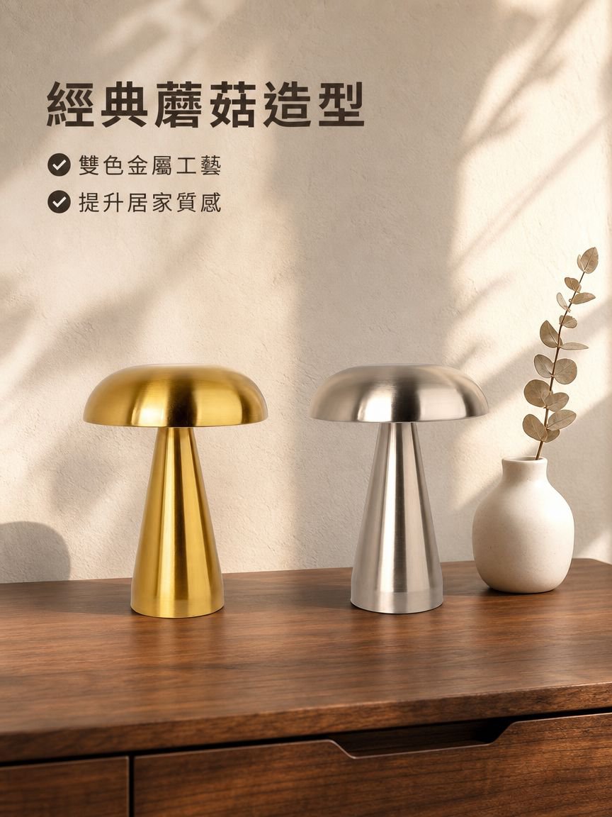 床頭可充電檯燈