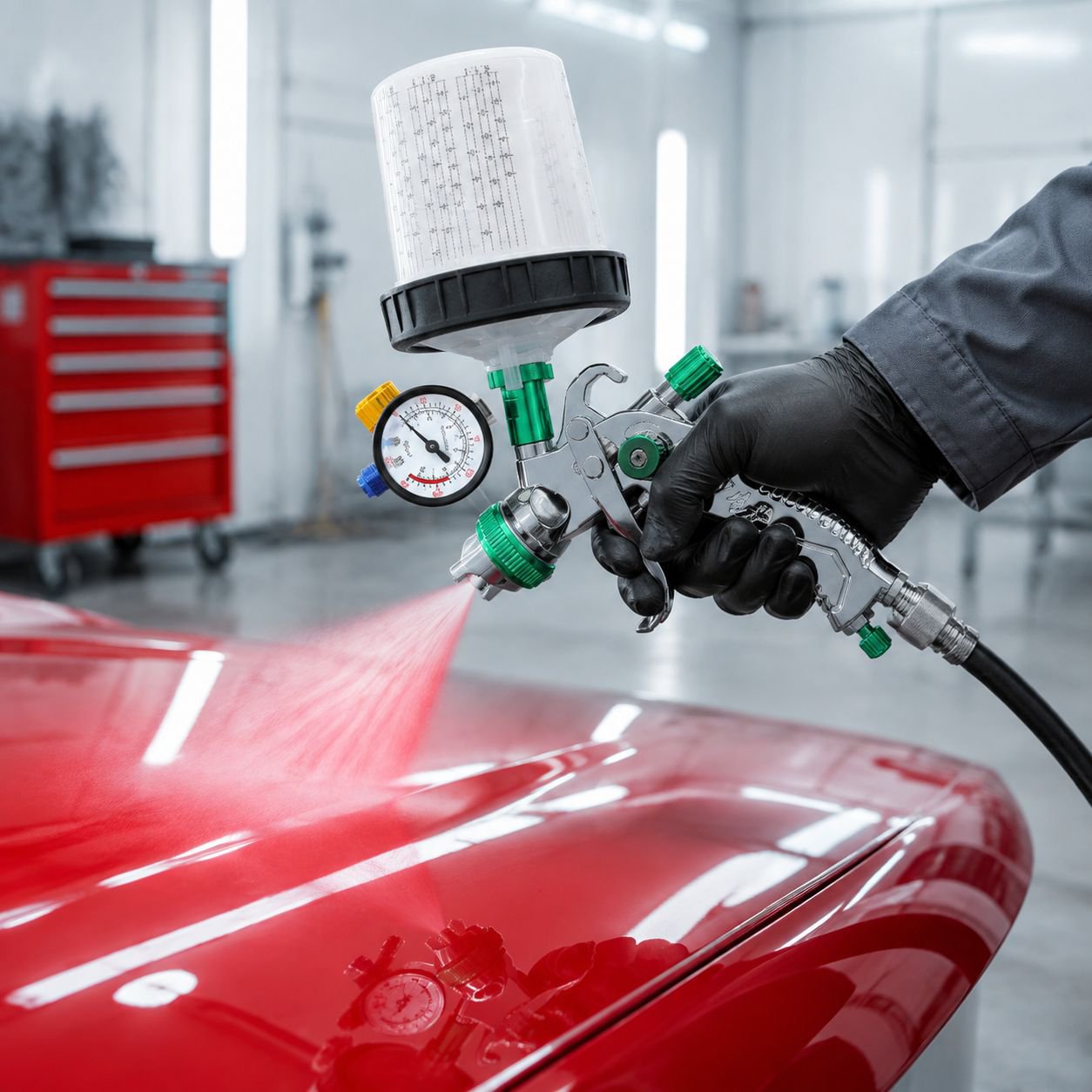 2008 Pneumatic Spray Paint Gun for Cars, High Atomization Spray Gun with 10 Cleaning Bottles, Pressu