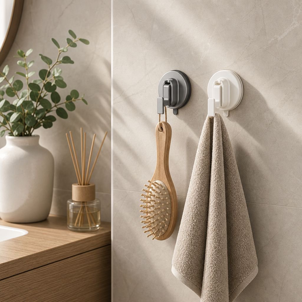 Waterproof suction cup hook for humid bathroom environments