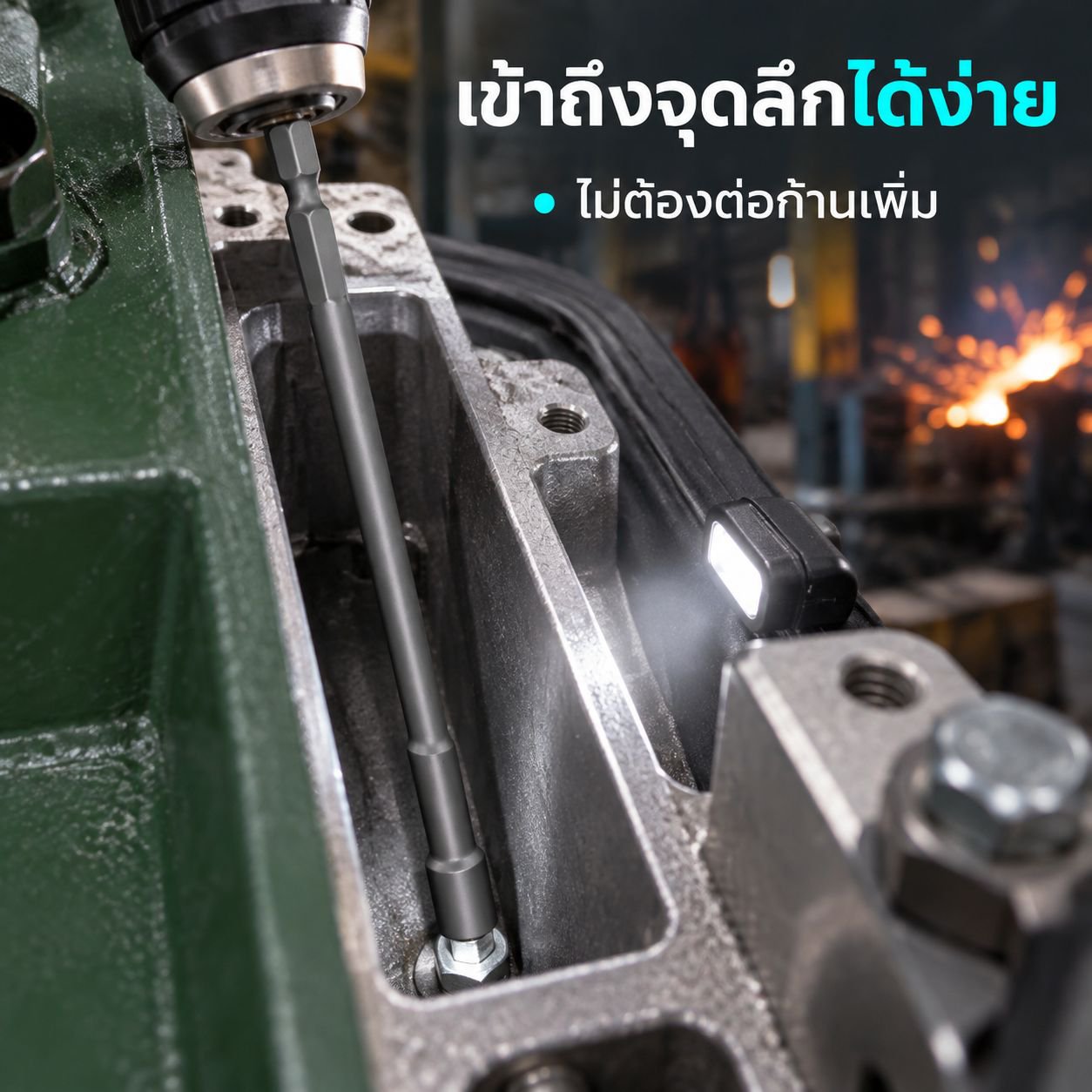 ลูกบล็อกแม่เหล็กสำหรับไขควงกระแทก ขนาดพิเศษยาว 150 มม.