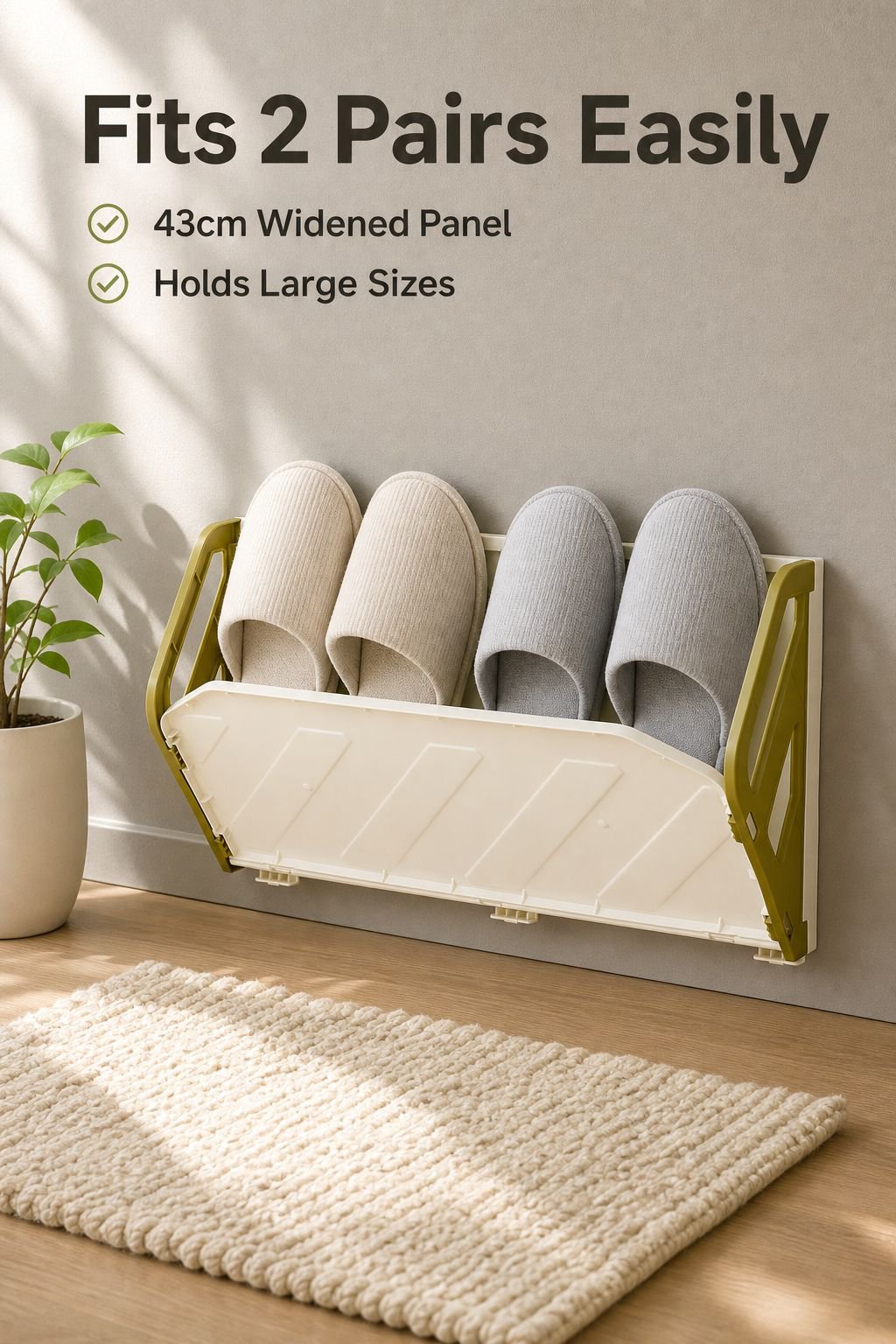 No-Drill Over-the-Door Bathroom Slipper Rack