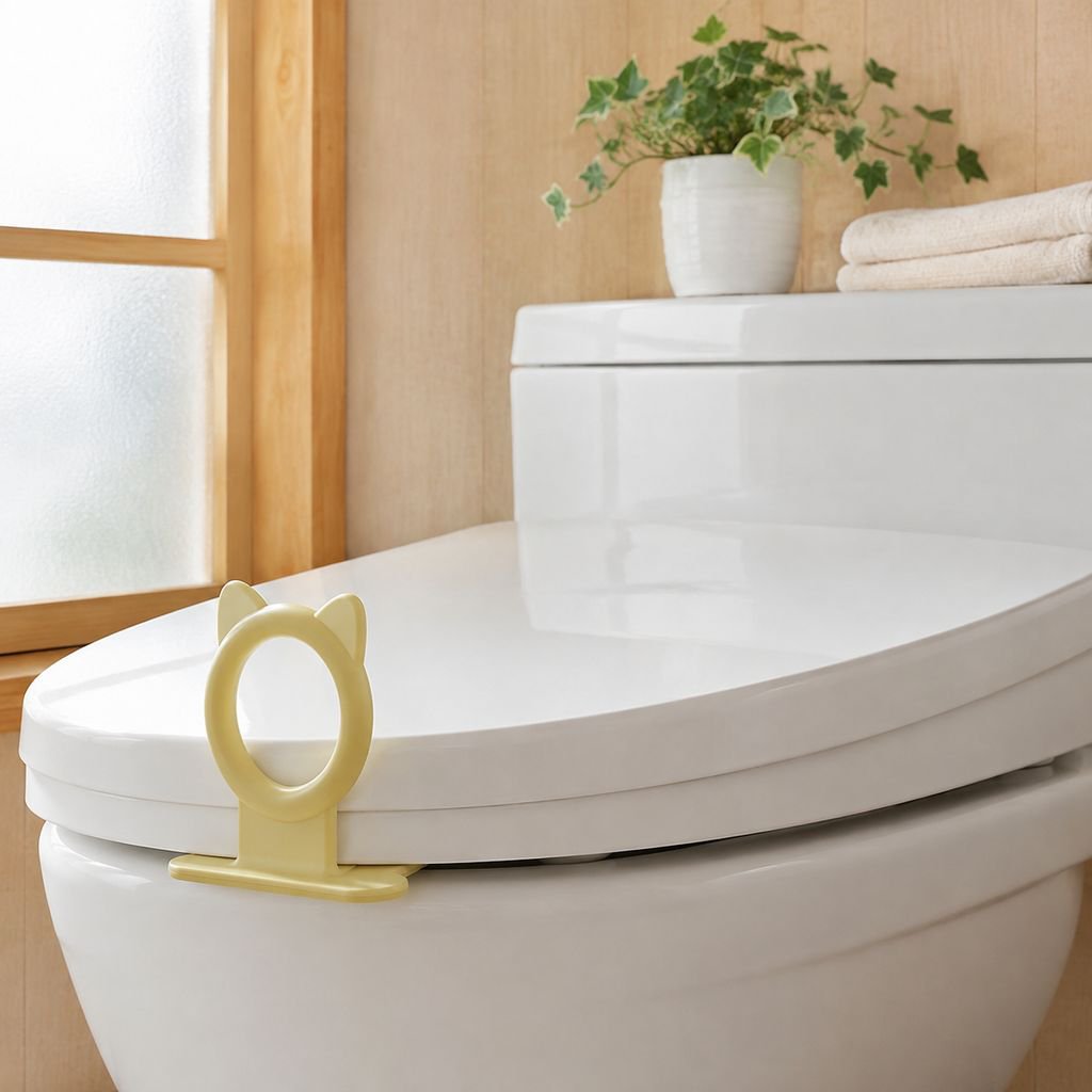 貼り付け式・洗えるトイレ蓋ハンドル