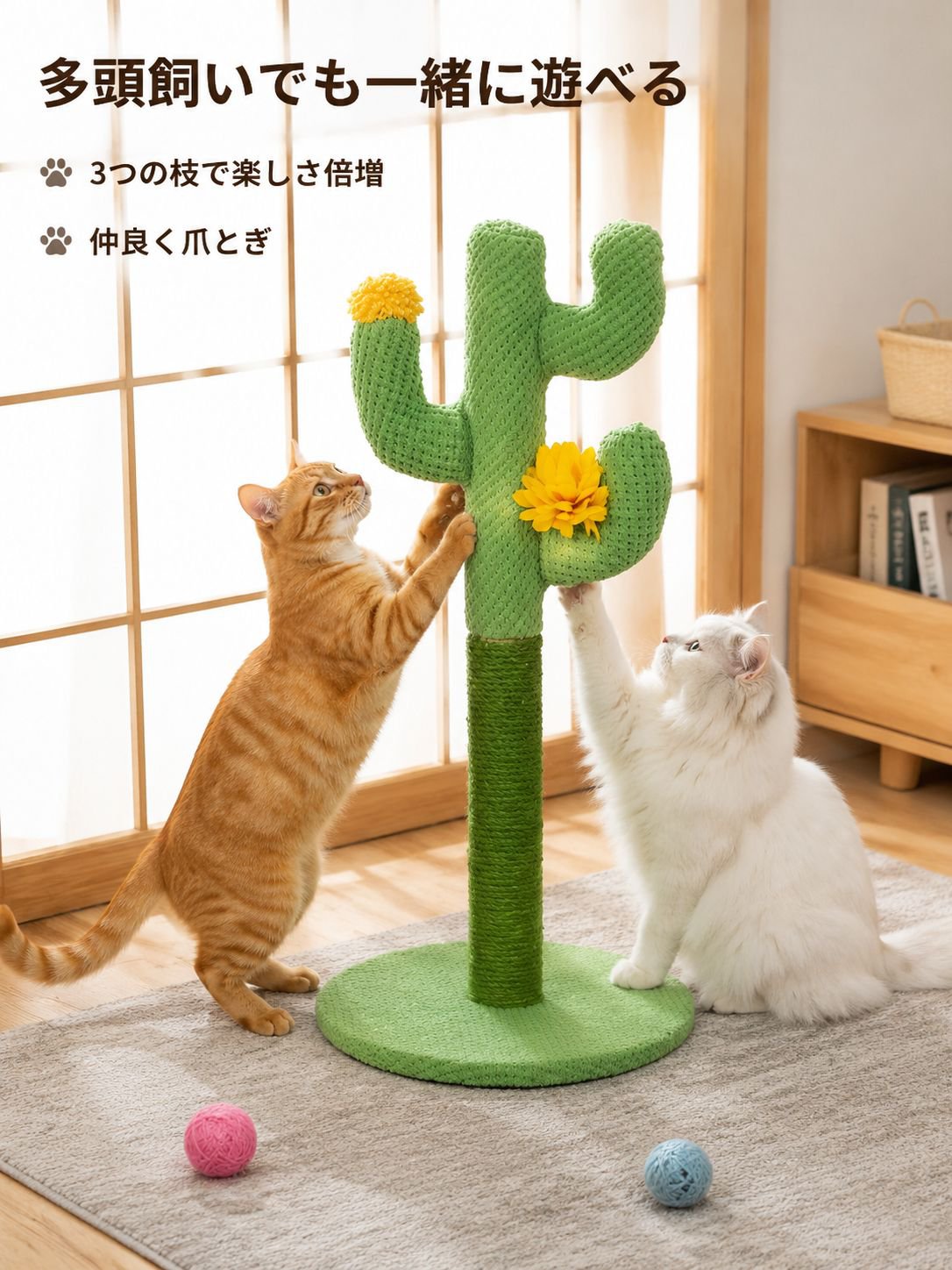 背の高いサイザル麻サボテン型猫用爪とぎ ペット用品