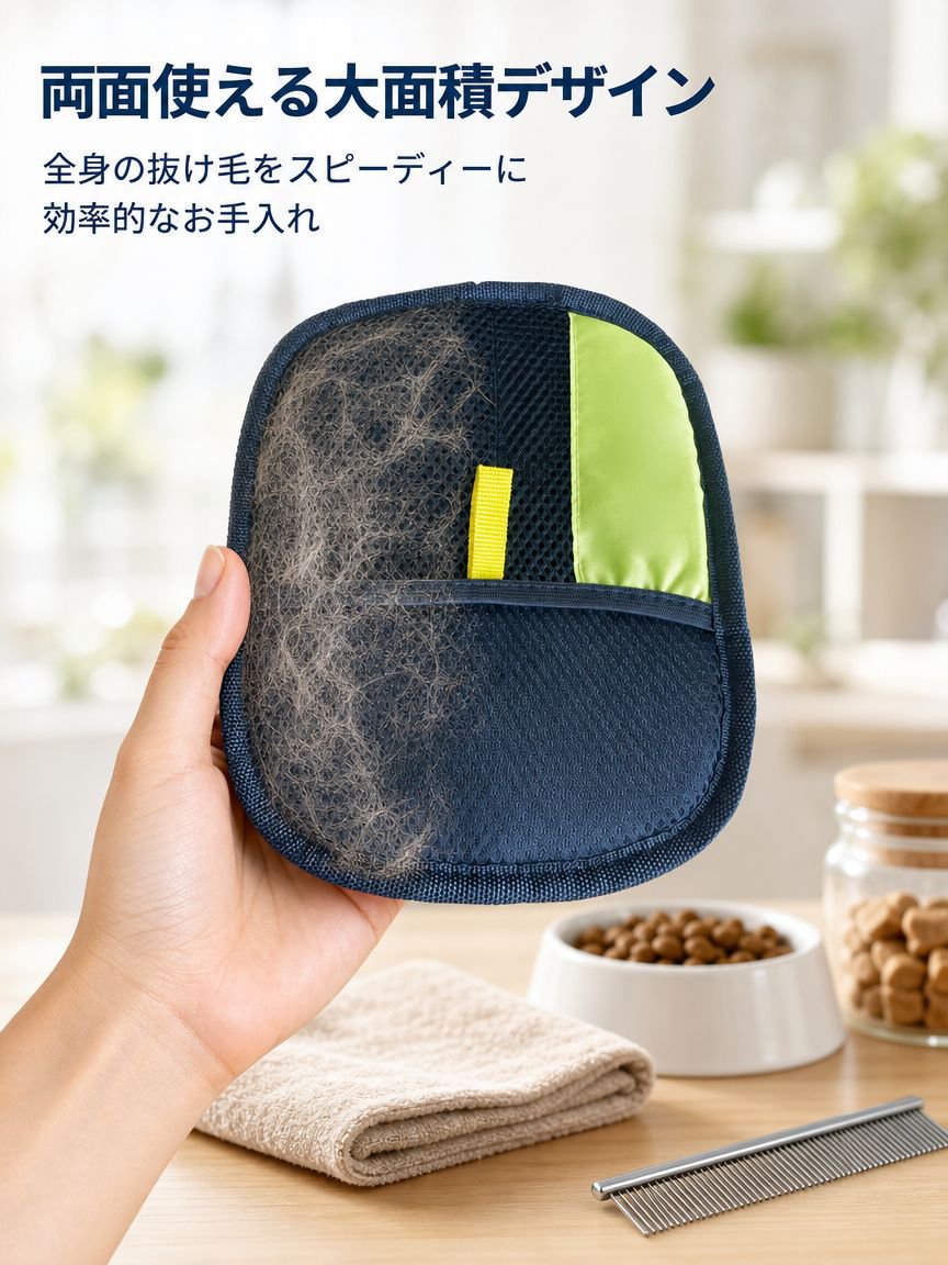 ペット用静電気防止毛抜き手袋