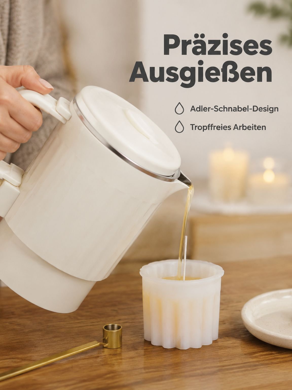Kerzenschmelzofen im zusammengeklappten Zustand