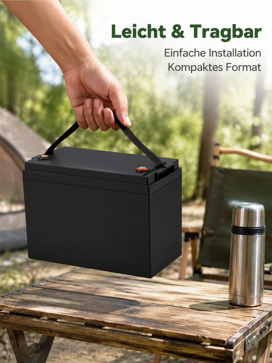 12V 100Ah LiFePO4 Energiespeicherbatterie für Wohnmobile und Solaranlagen