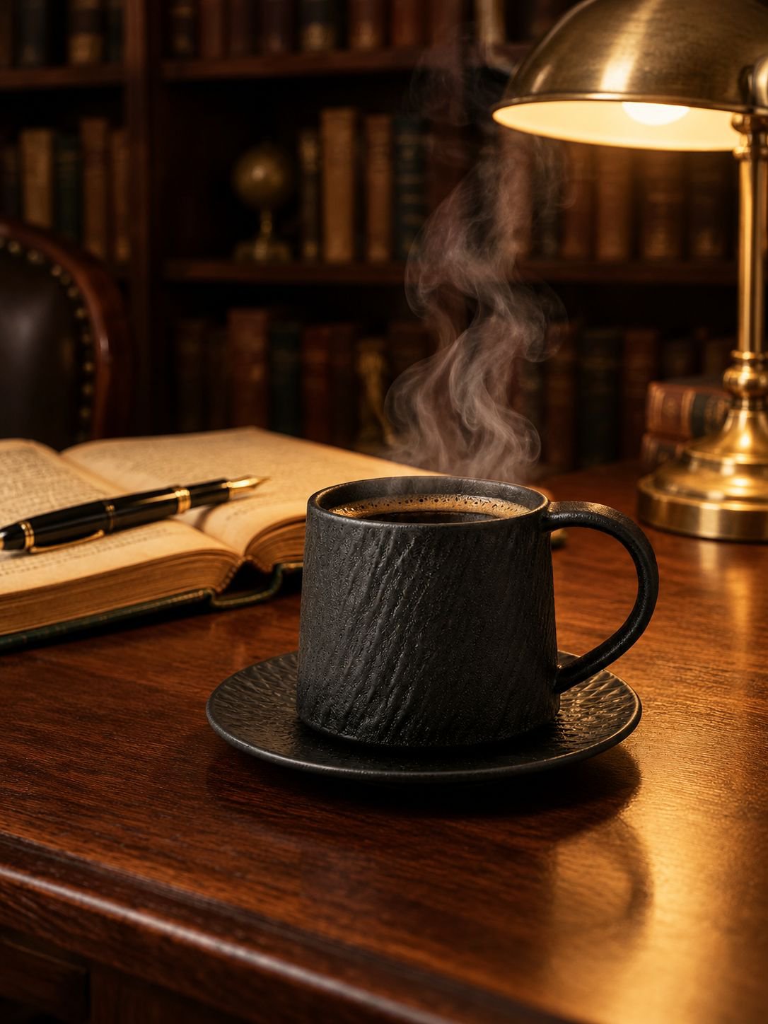 Stoneware saucer and cup showcasing timeless craftsmanship