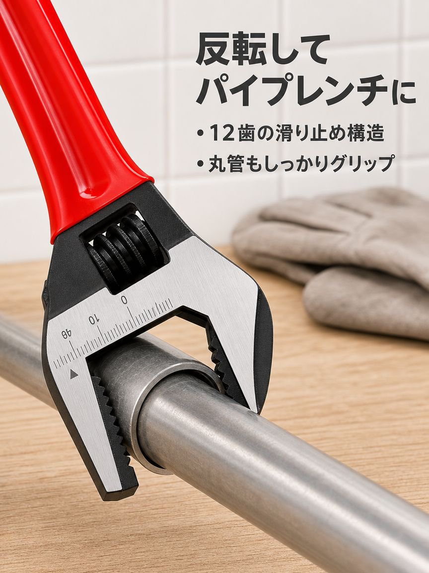 全鋼製超大型開口ショートハンドルモンキーレンチ