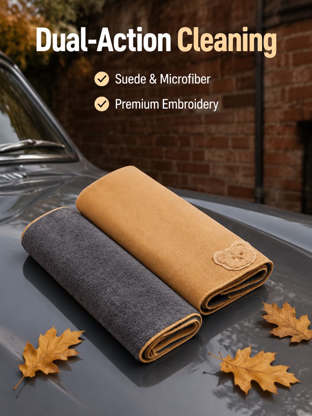 Dual-sided No-lint Suede Car Cleaning Cloth